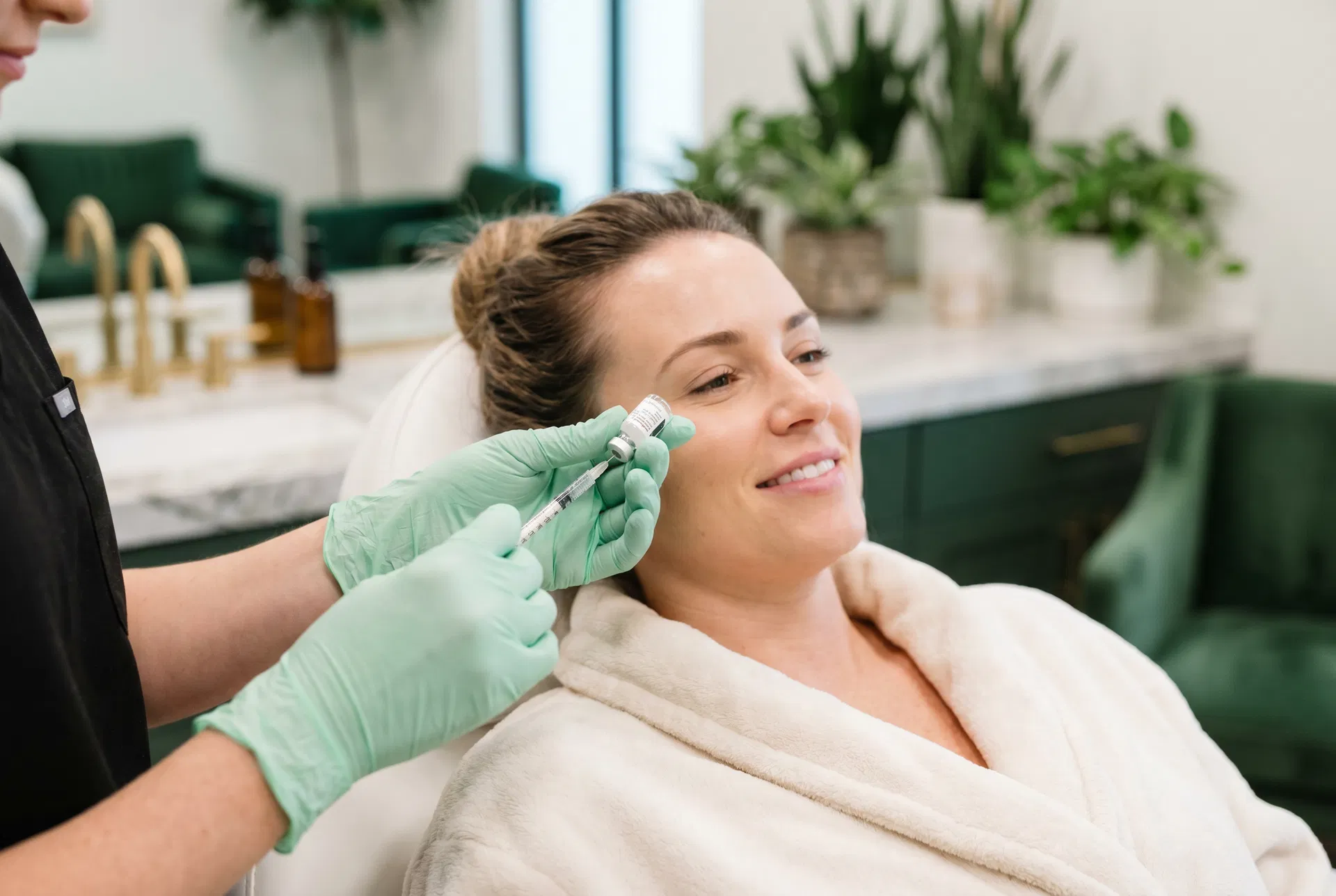 Botox injection consultation at Banyan and Bamboo med spa Austin TX
