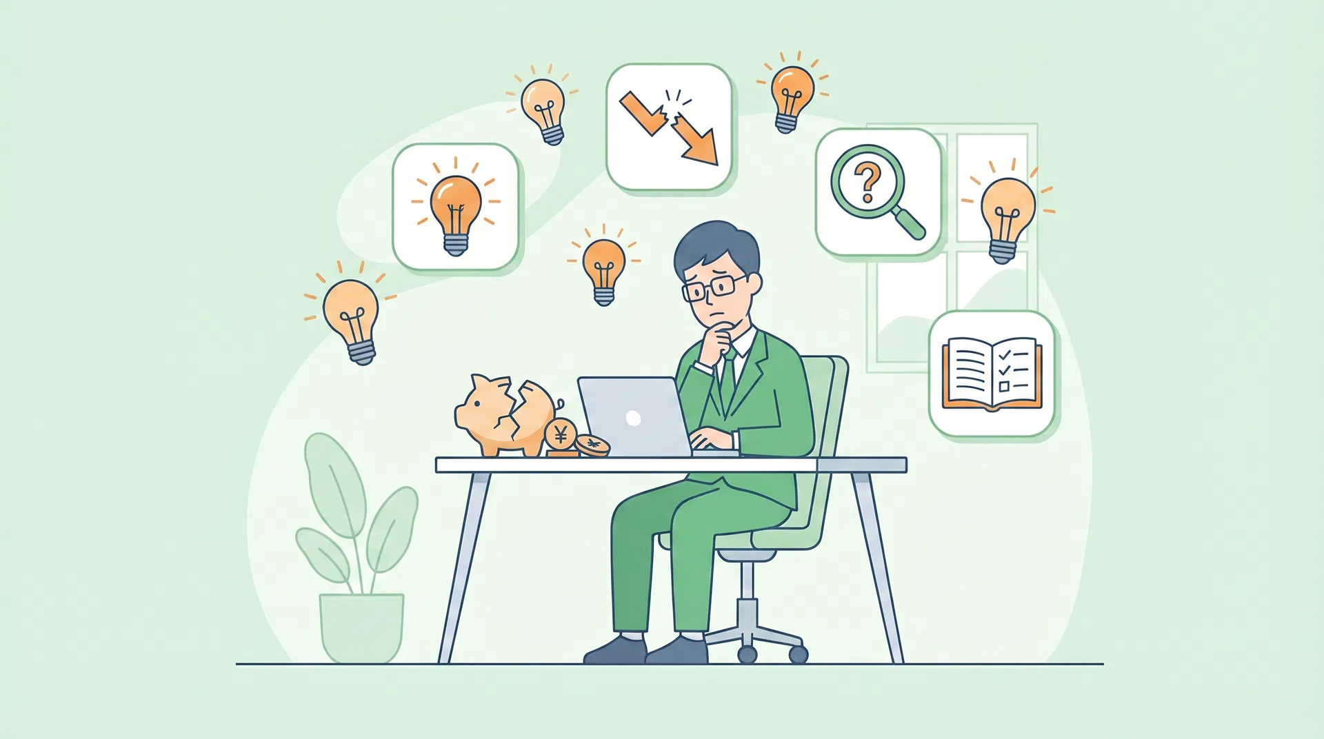 NISAの失敗から学ぶ会社員のイラスト