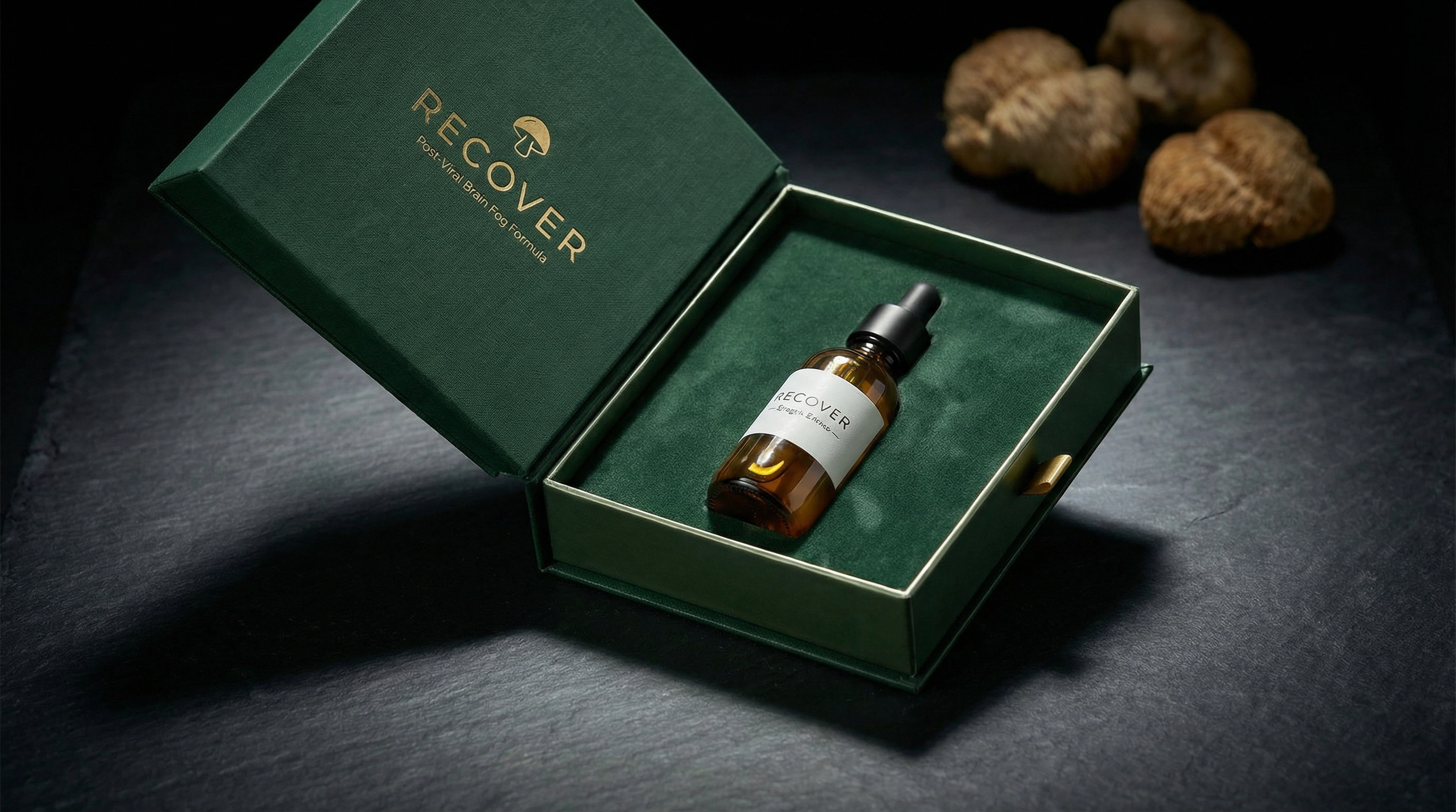 Shrooomz RECOVER — AM and PM tincture bottles