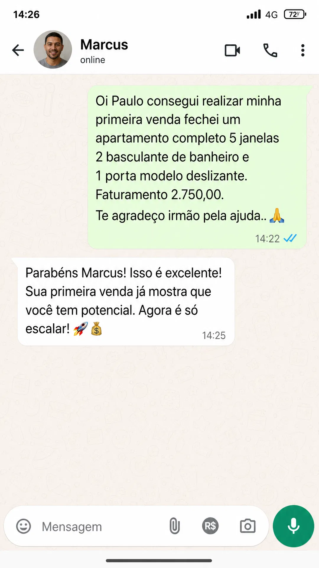 Marcus - Primeira venda - R$ 2.750
