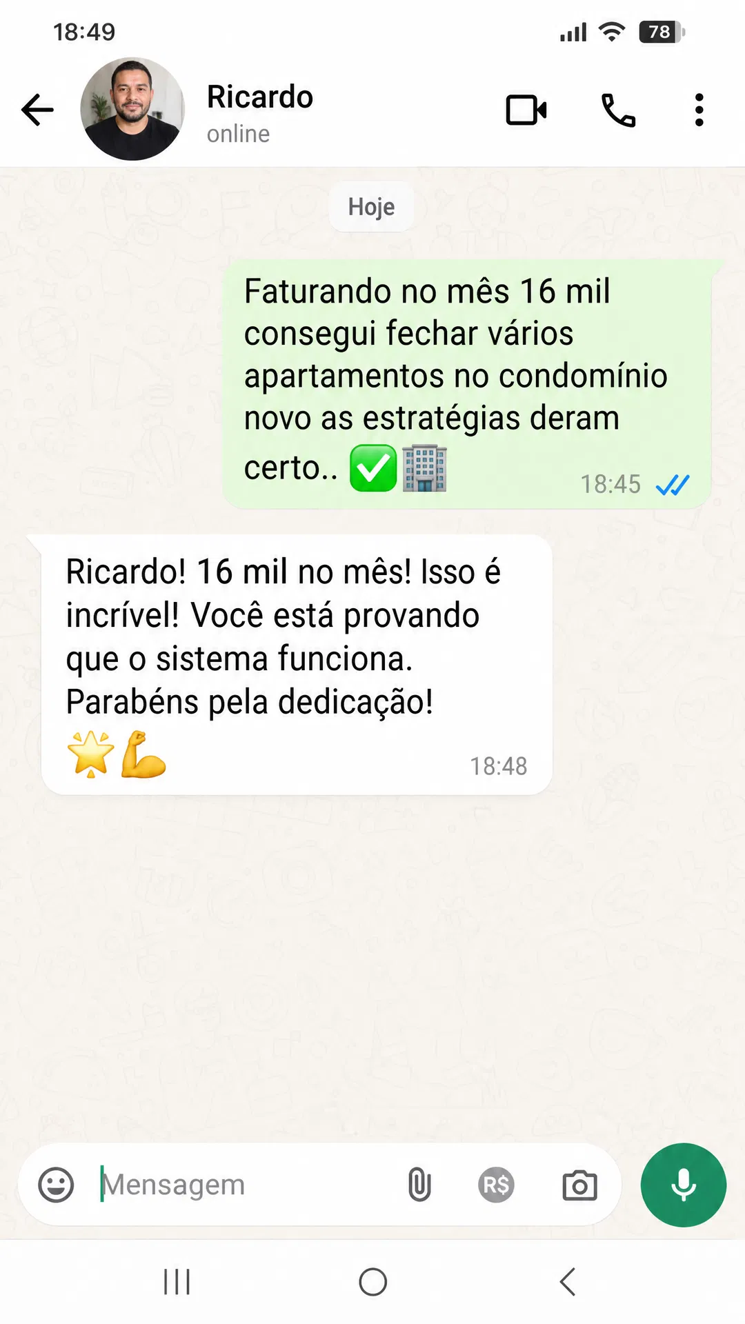 Ricardo - Faturamento mensal - R$ 16 mil