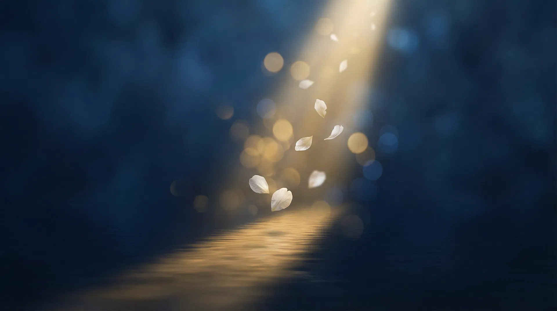 Lumière dorée traversant l'obscurité — symbolisant la guérison après un trauma