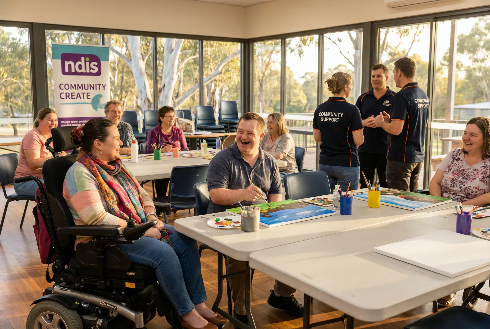 NDIS participants enjoying community activities together