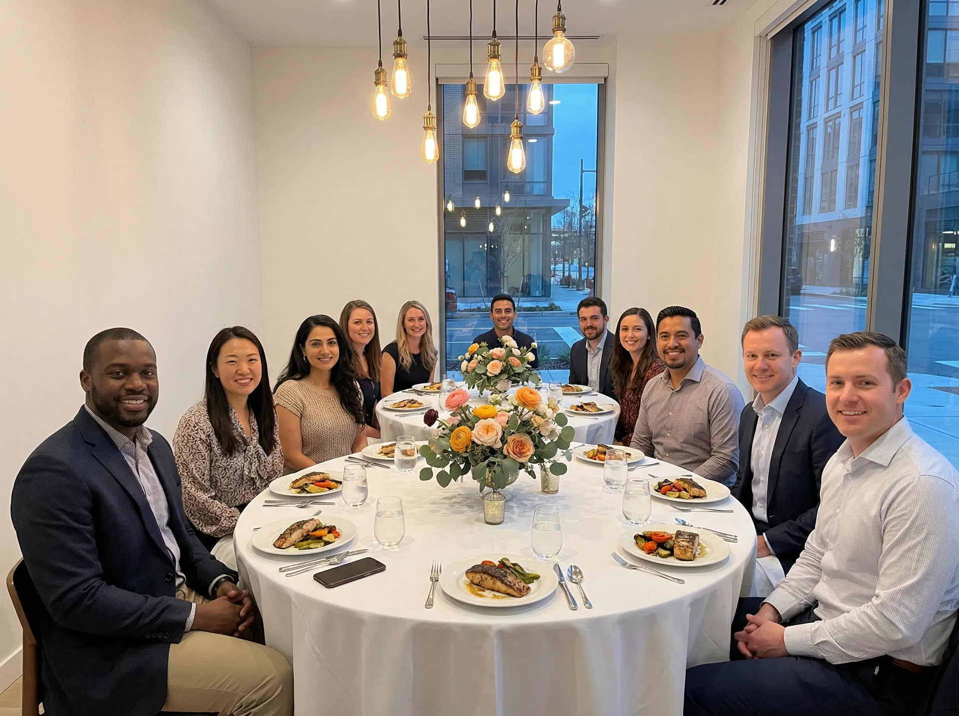 Private dinner table setting