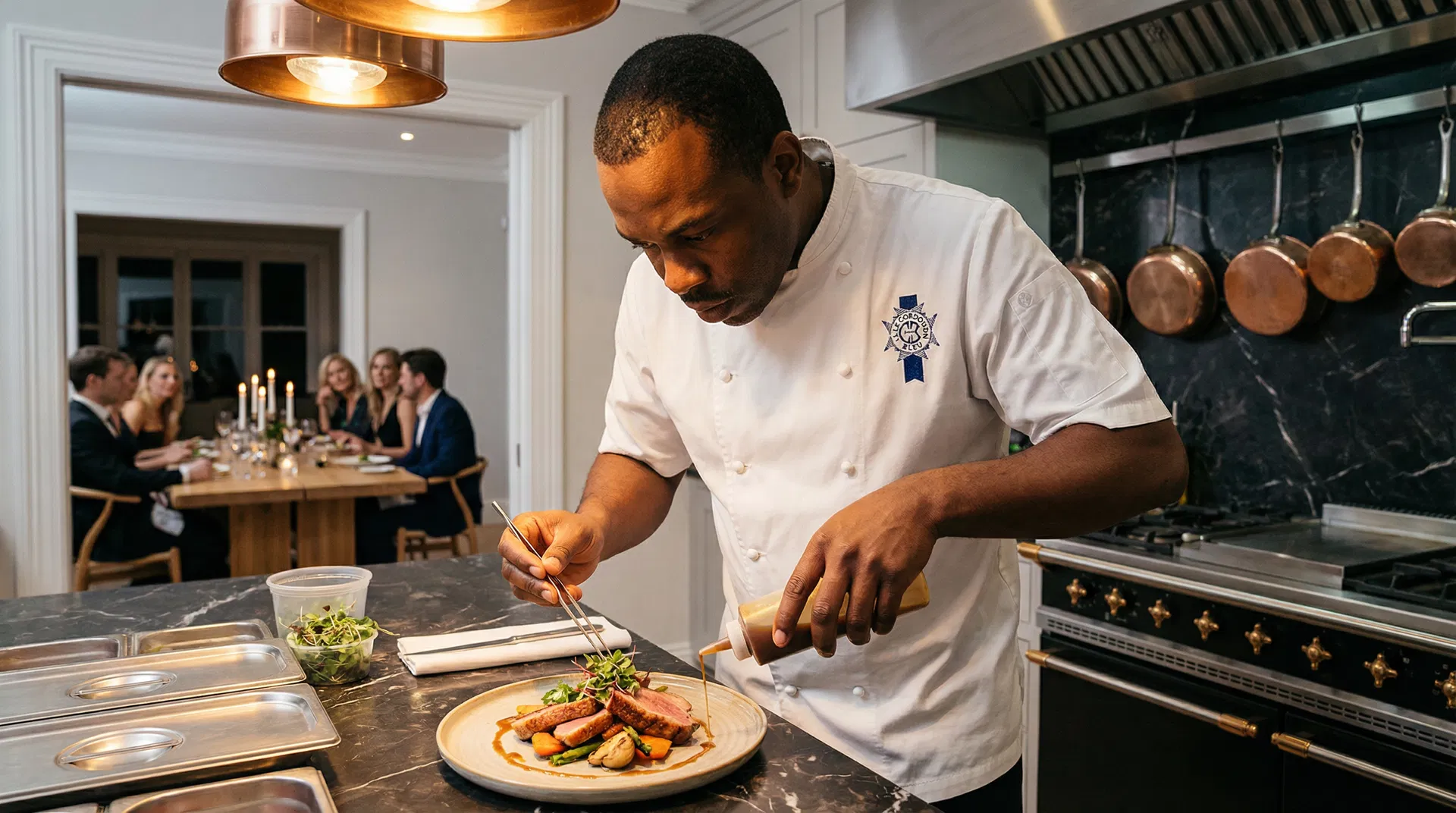 Private chef dinner at a Donor Dinner event
