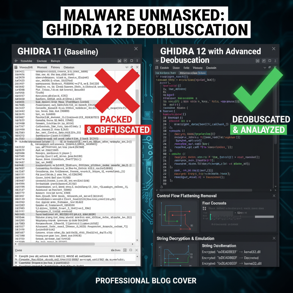 Ghidra Binary Deobfuscation Tools: Ghidra 12 vs IDA Pro 9