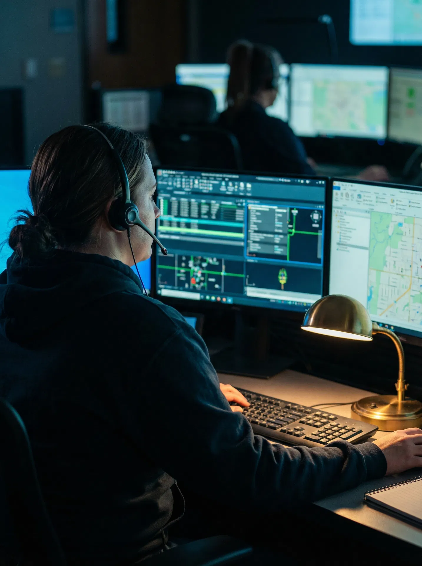 Dispatcher at workstation