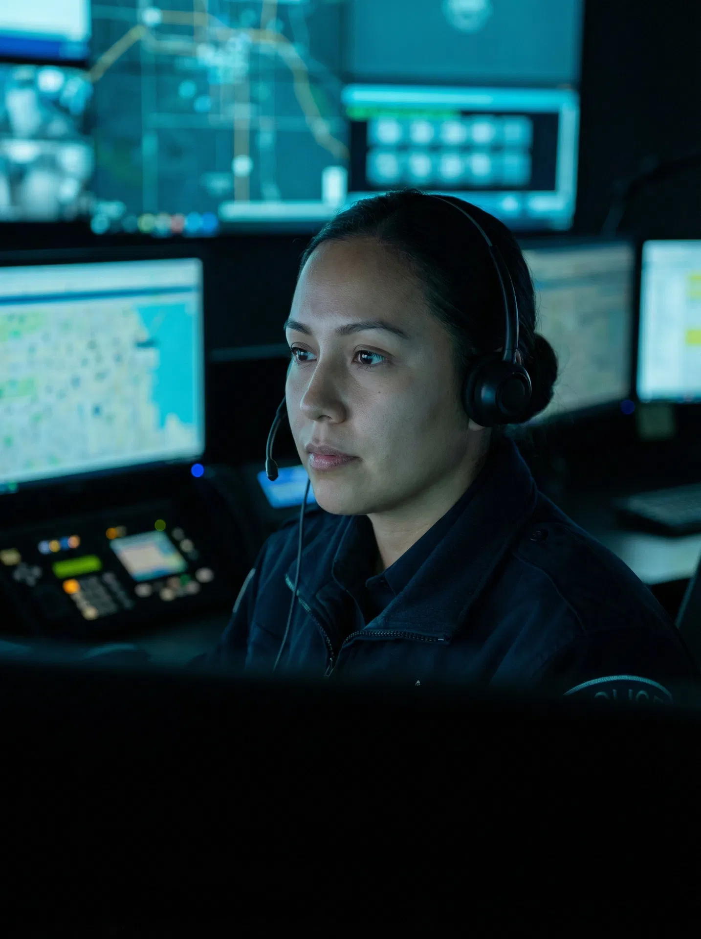 911 dispatcher at console