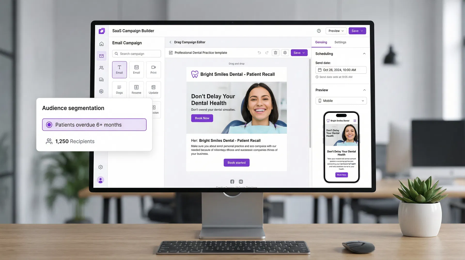 Automated marketing campaign builder dashboard