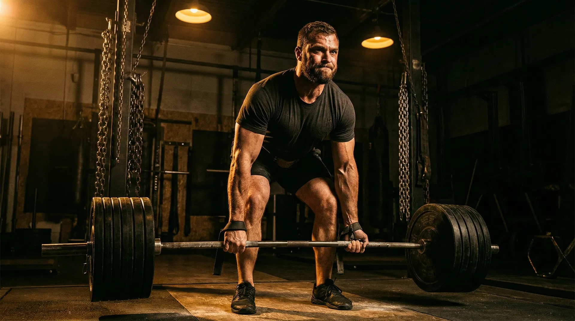 Man performing deadlift