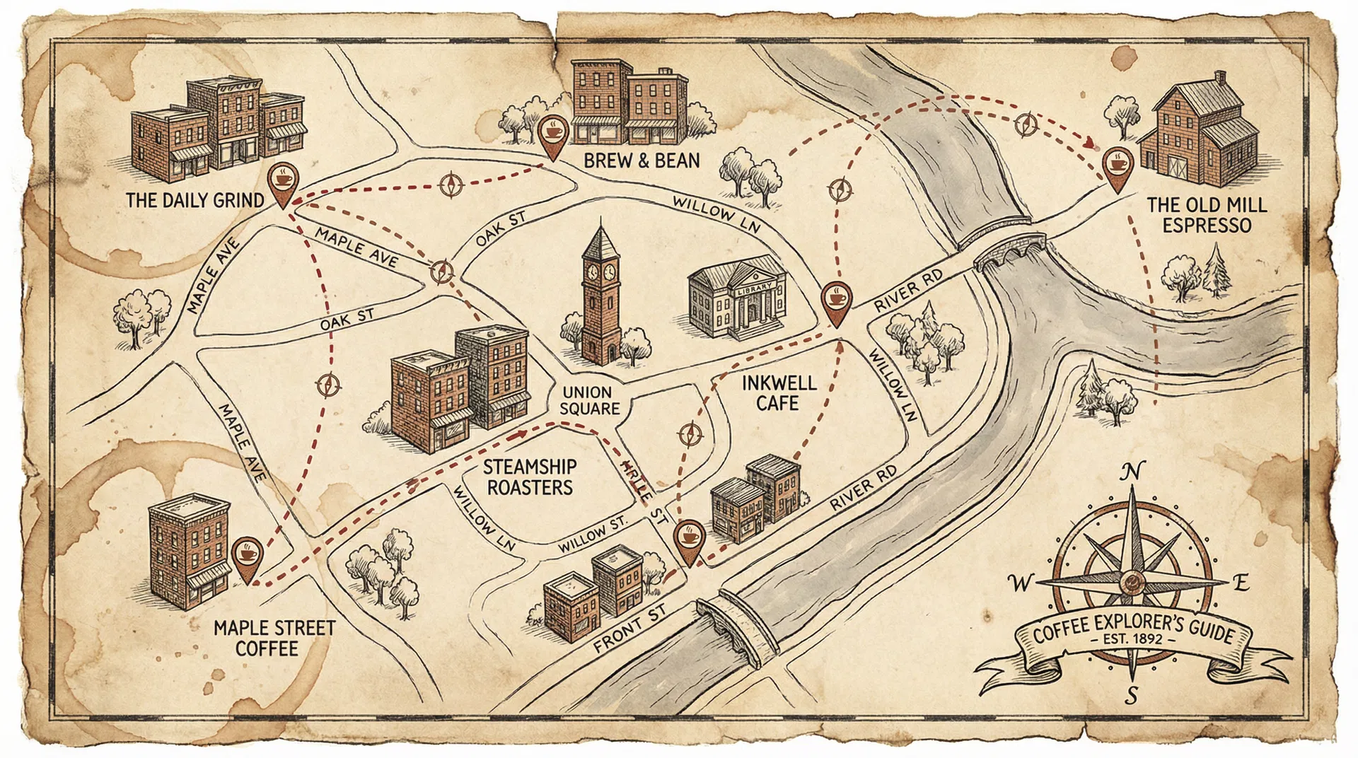 BrewTrail coffee exploration map