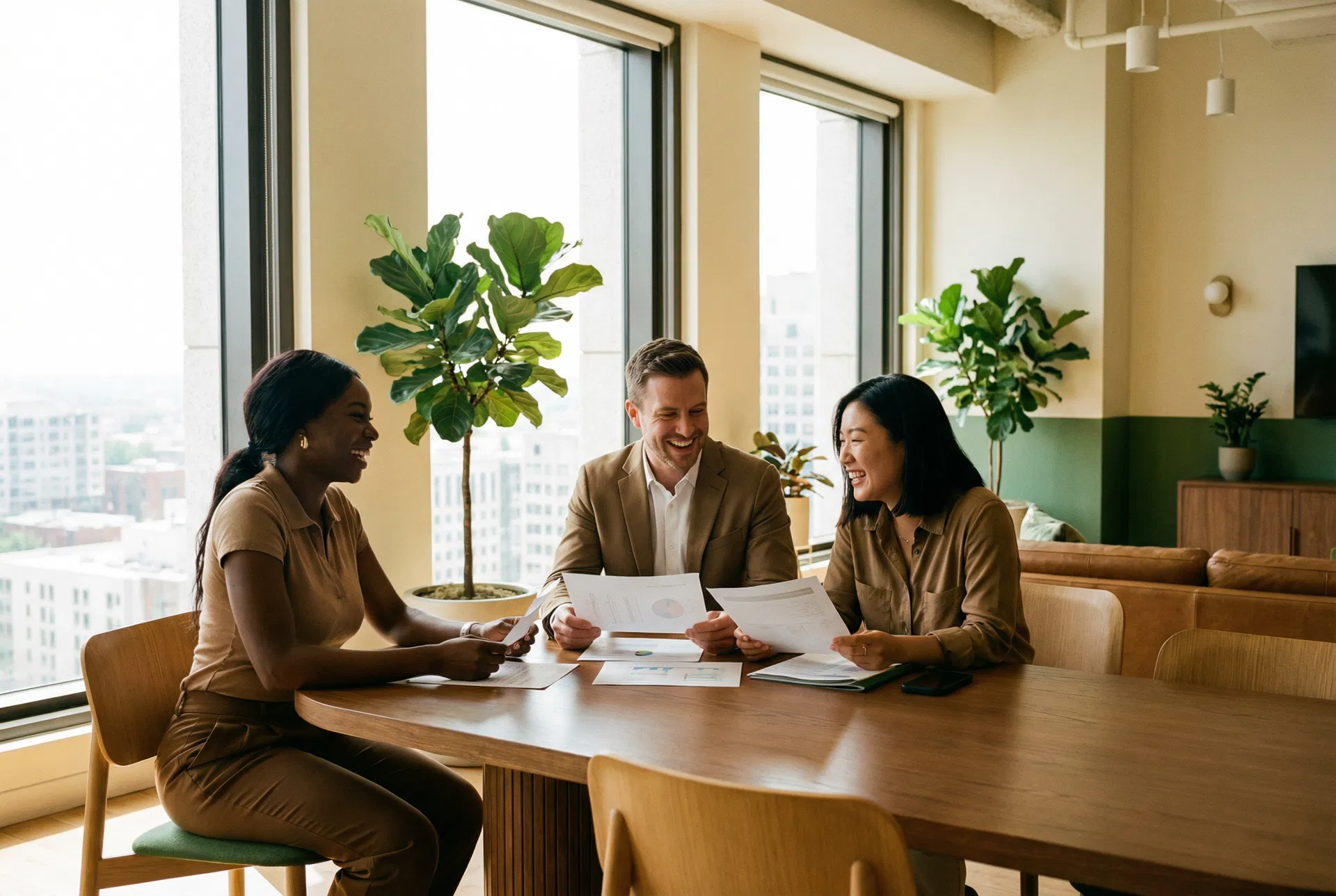 Equipe de contadores colaborando