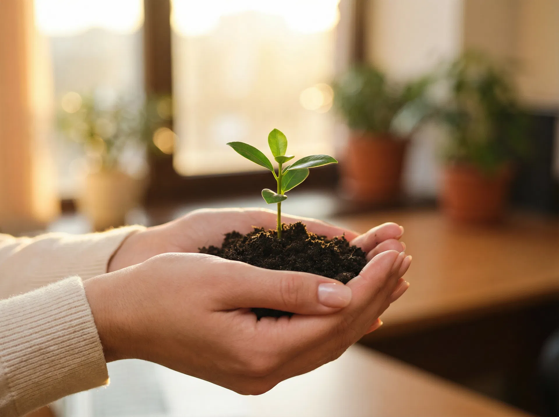 Crescimento empresarial - muda de planta representando novo negócio