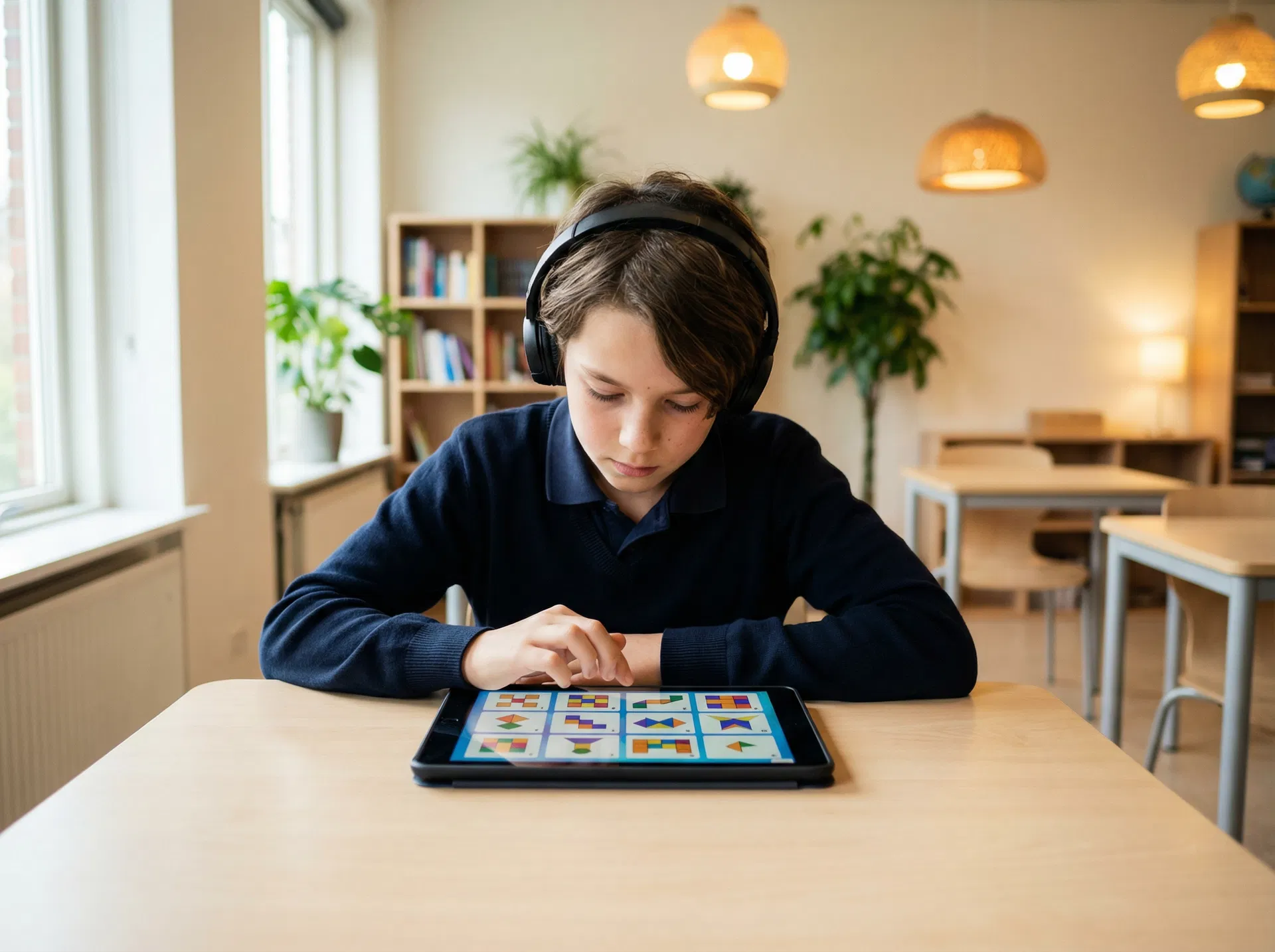 Student engaged in structured cognitive training