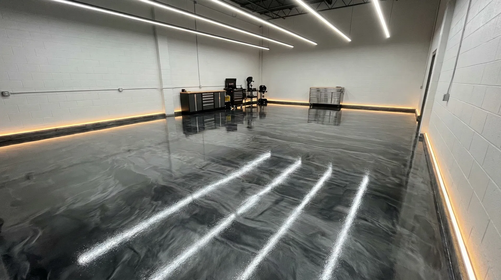 Premium metallic epoxy floor coating by A & J Elite Surface Solutions in Grand Blanc, MI