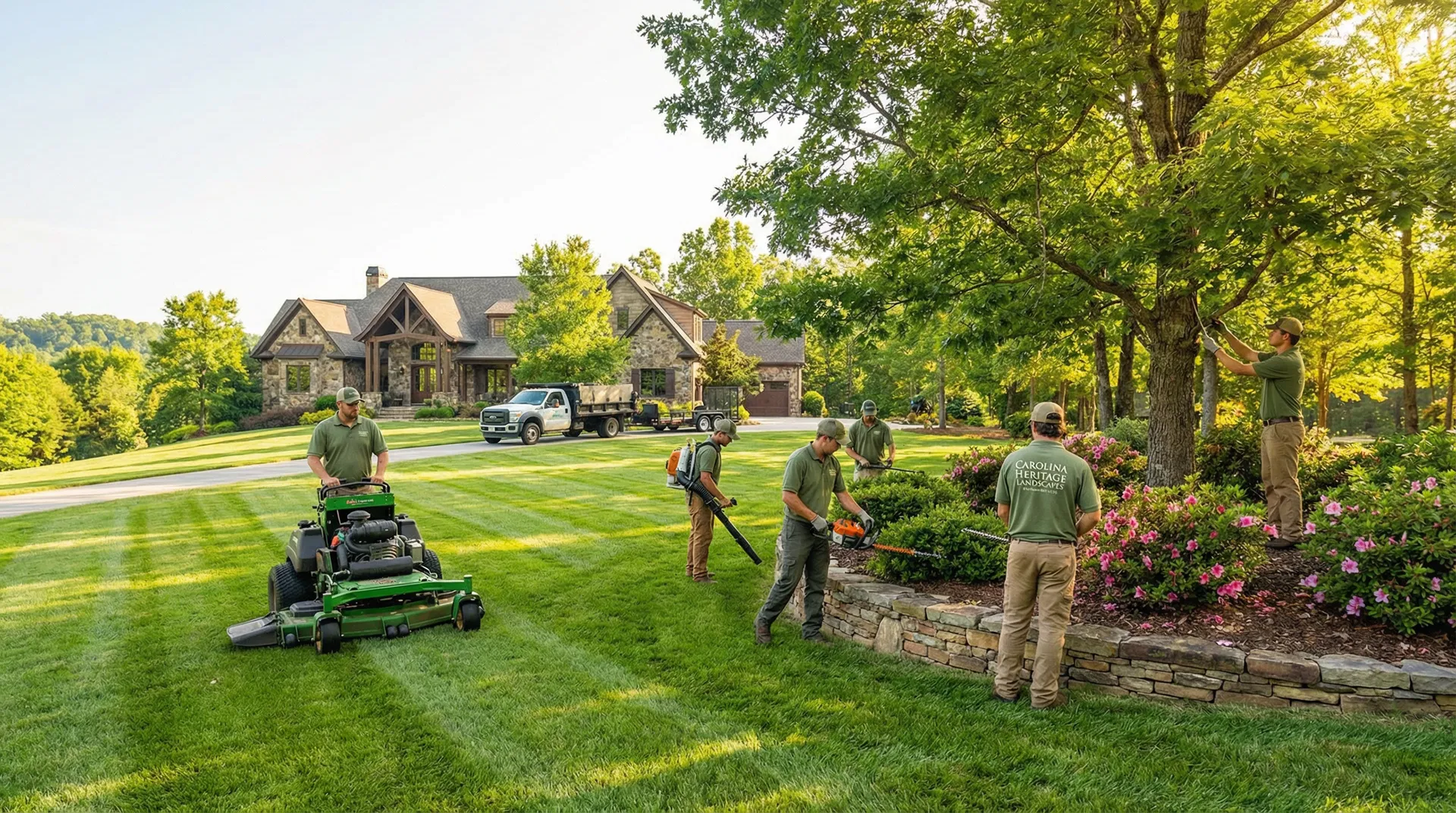 Triangle Luxury Landscaping team at work