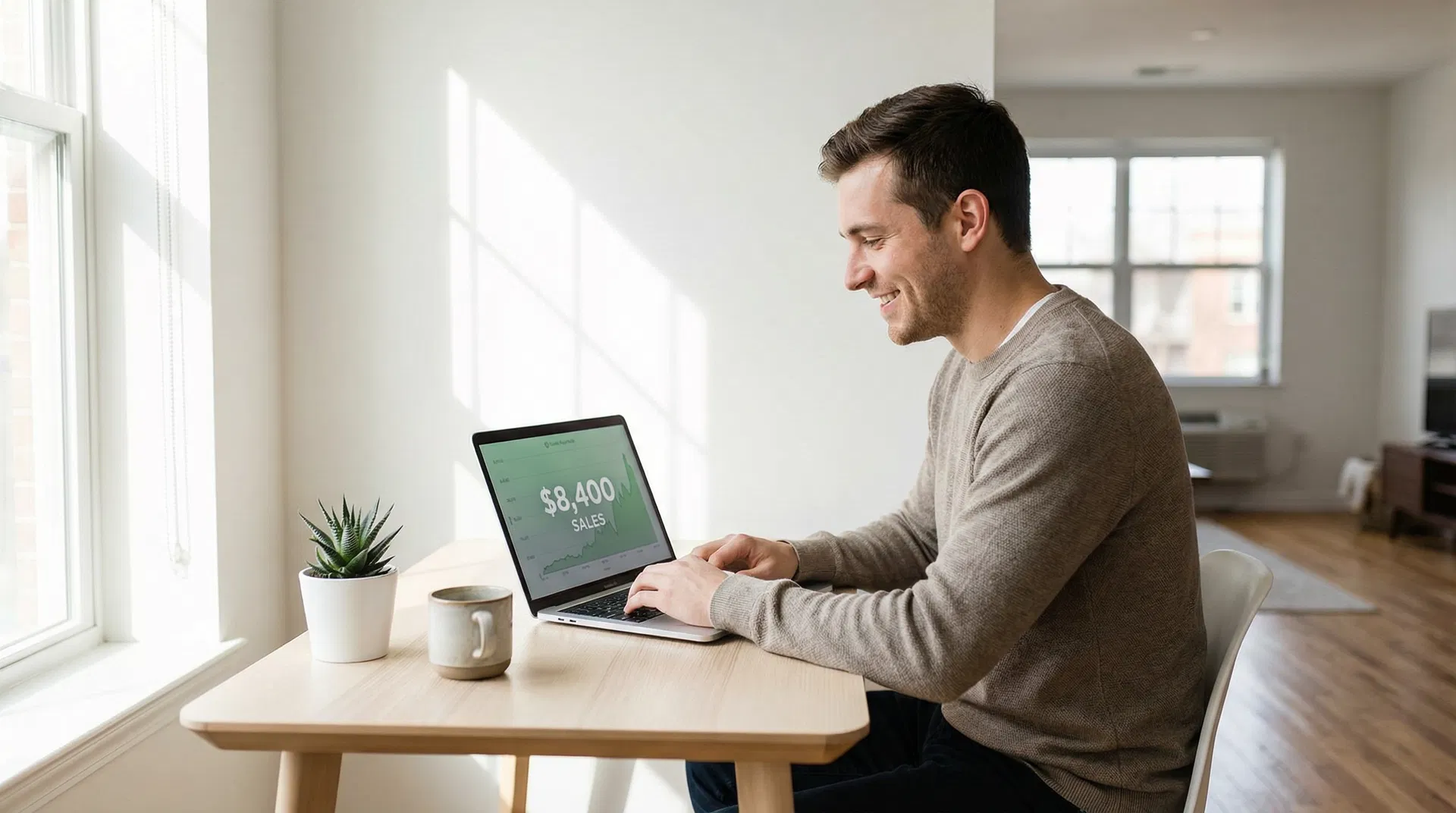 Entrepreneur working from home