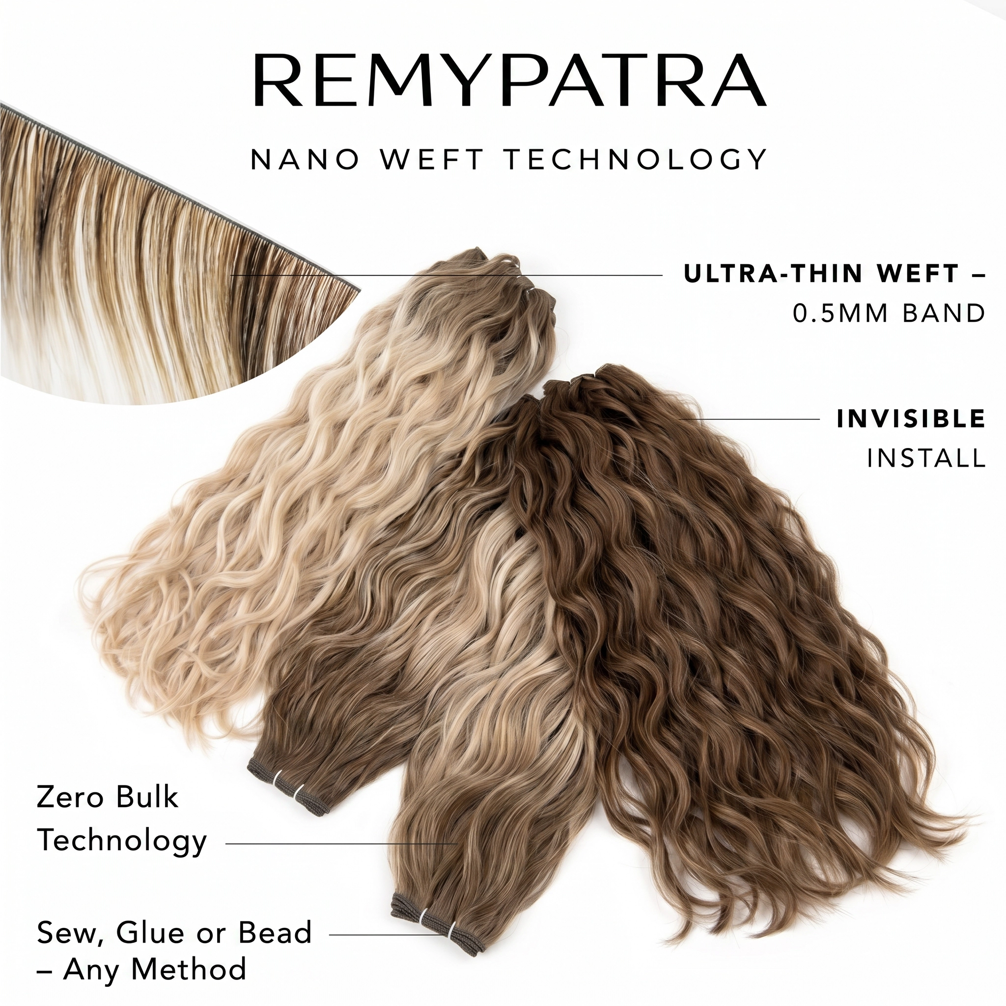 Nano Weft Technology — Ultra-Thin 0.5mm Band, Invisible Install