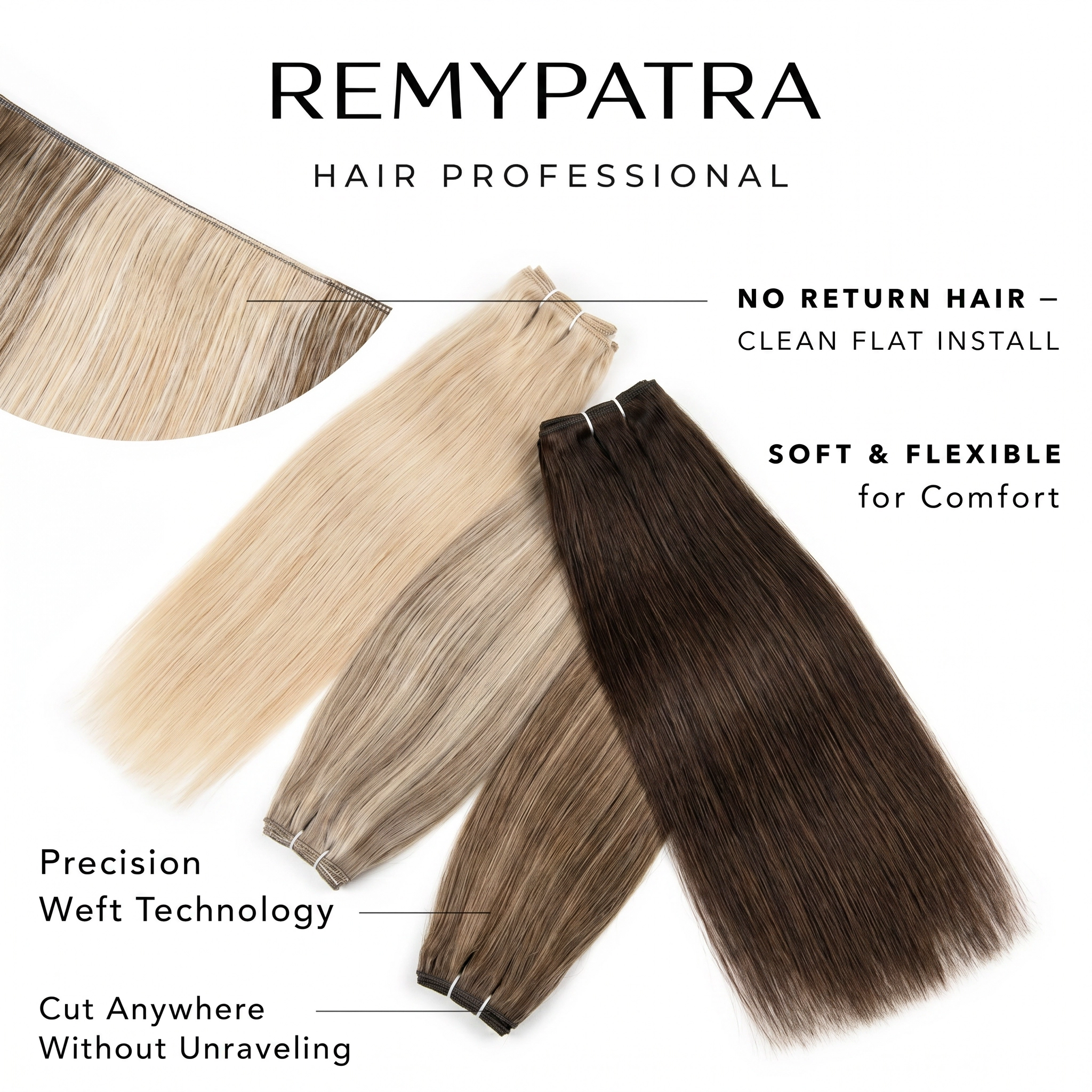 Genius Weft Straight — No Return Hair, Precision Weft Technology