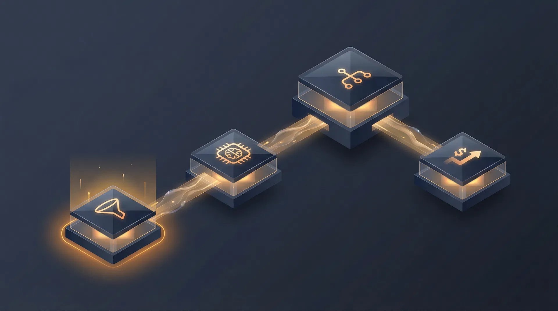 Flujo de automatización con nodos de IA interconectados