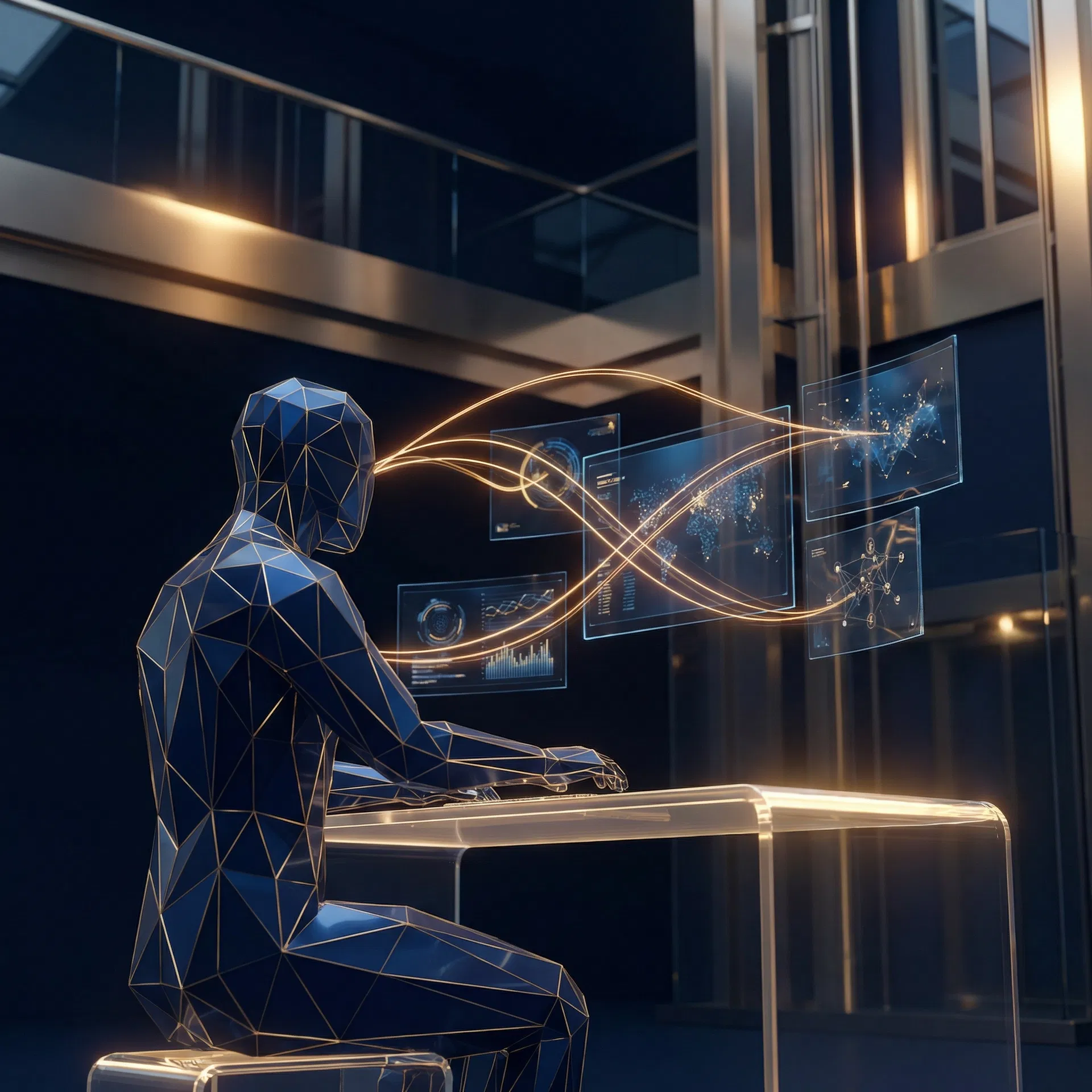 Representación abstracta de colaboración entre IA y humanos