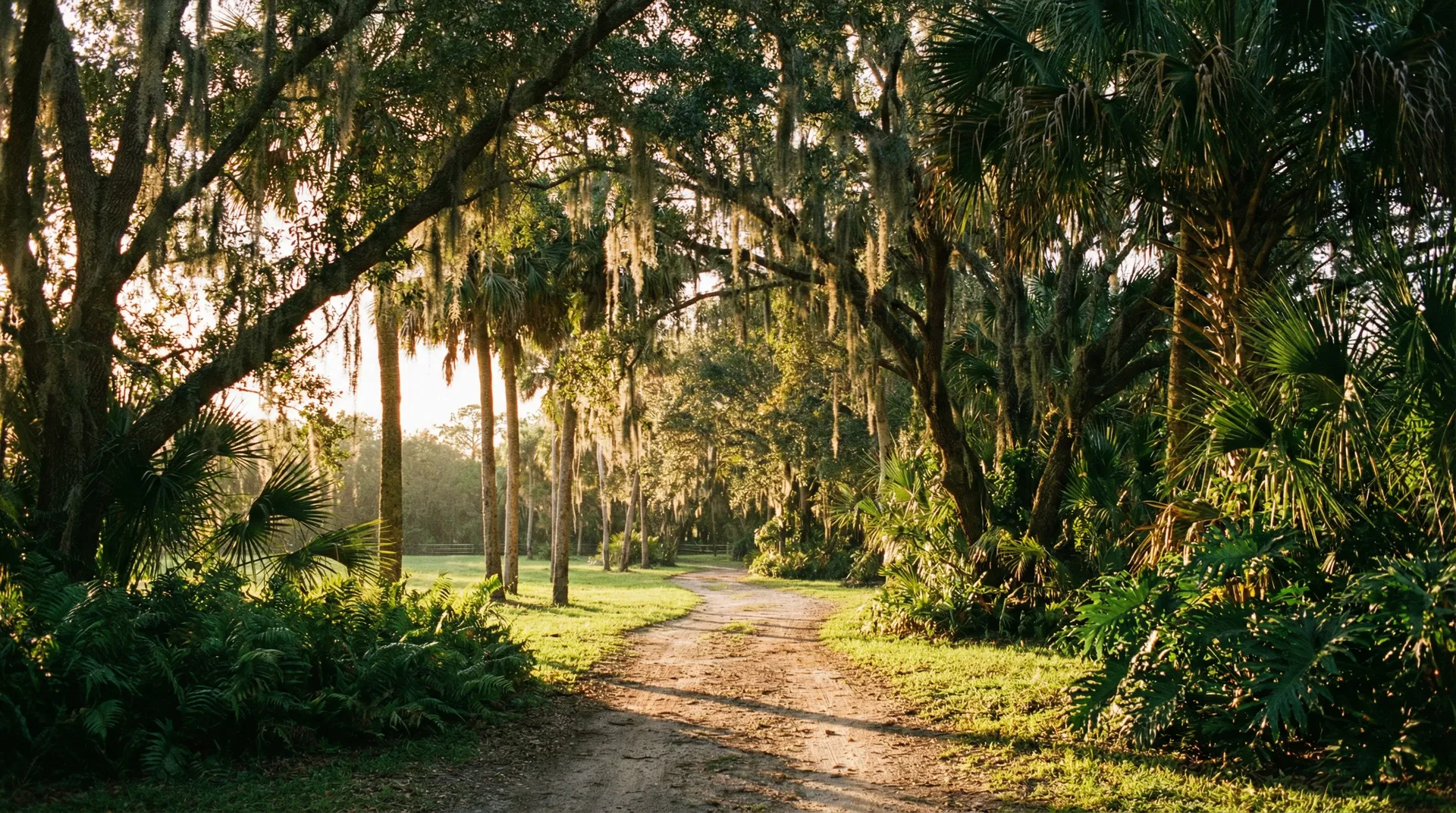 Beautiful lush trail in Davie, Florida's equestrian country