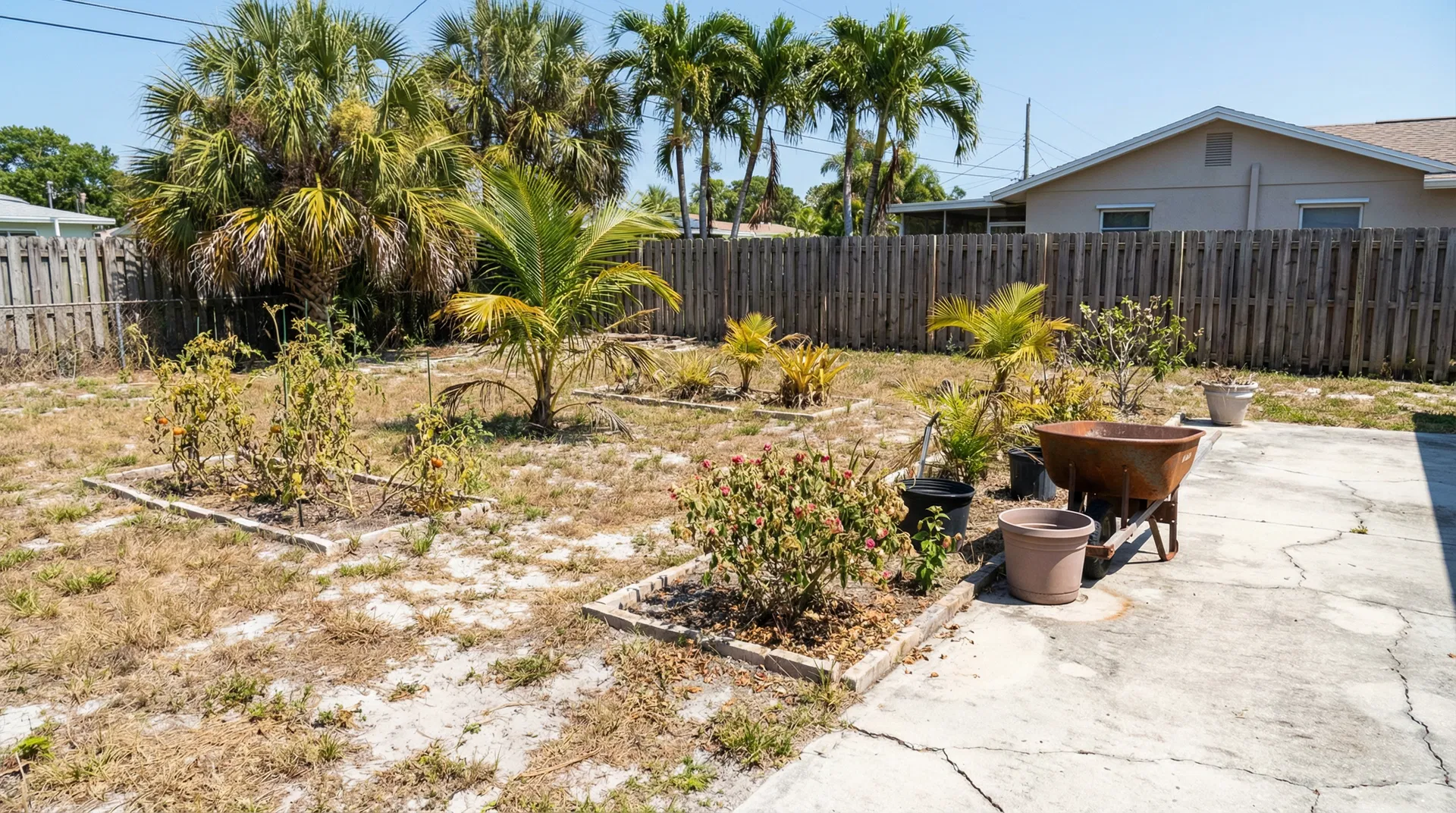 Before horse manure fertilizer - Davie Backyard Vegetable Garden
