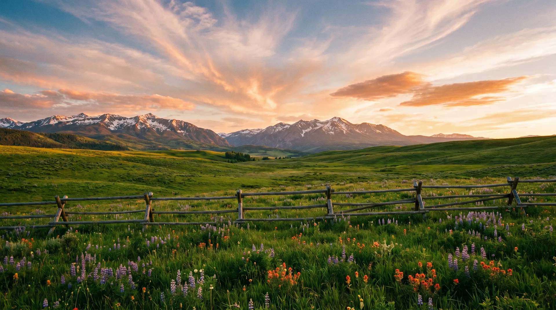 Mountain meadow landscape