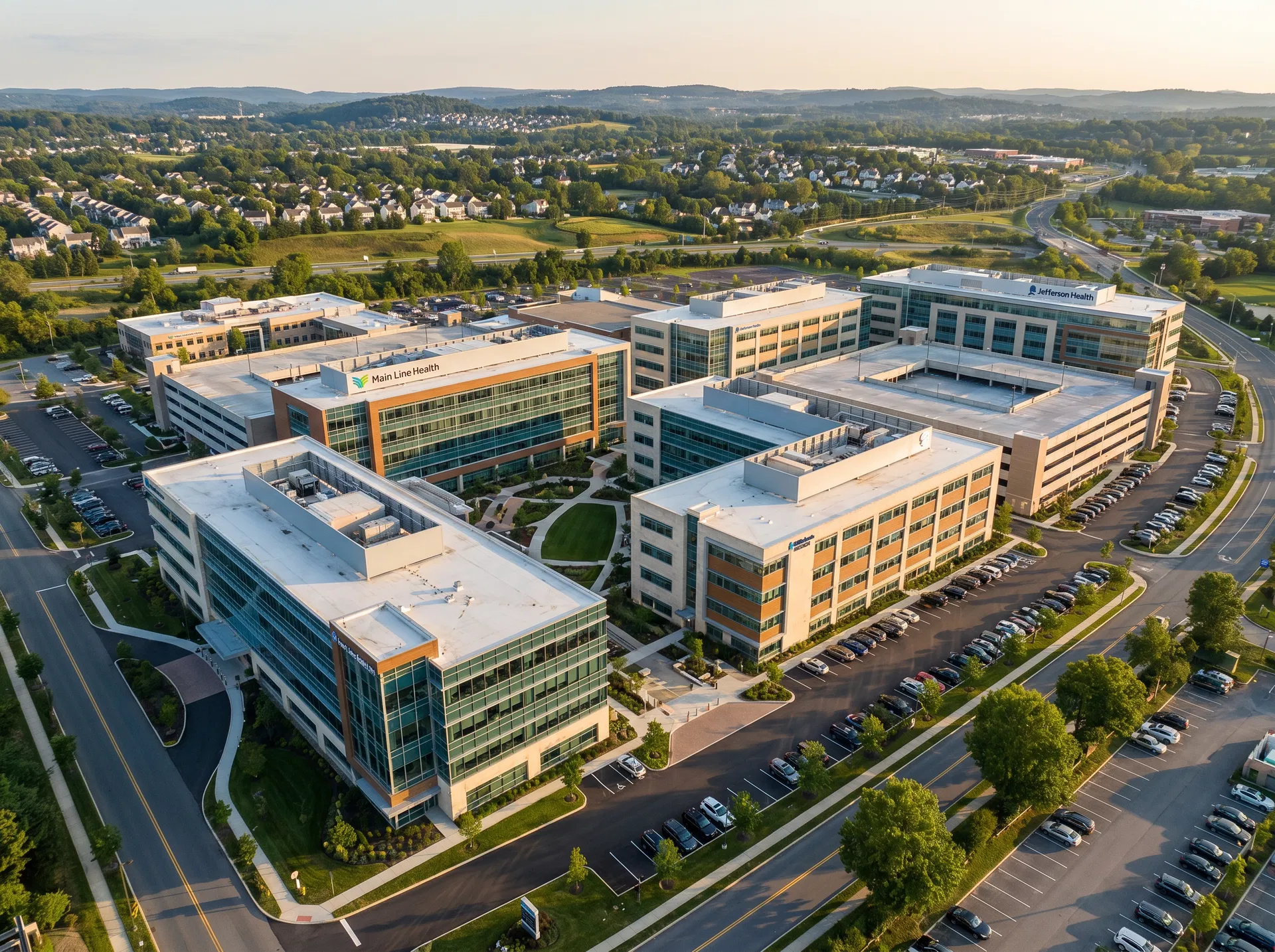 Medical office campus aerial view