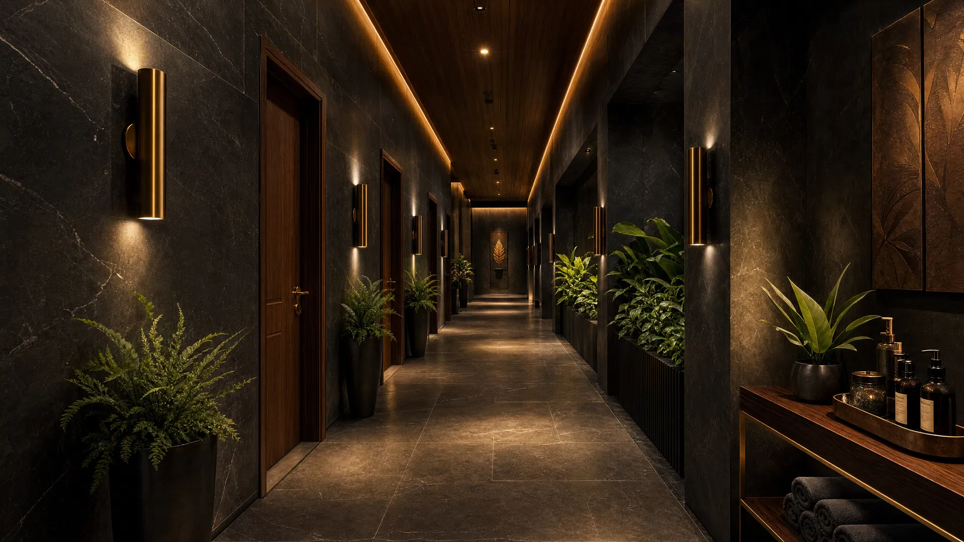 Meditation and breathwork room with soft indirect light