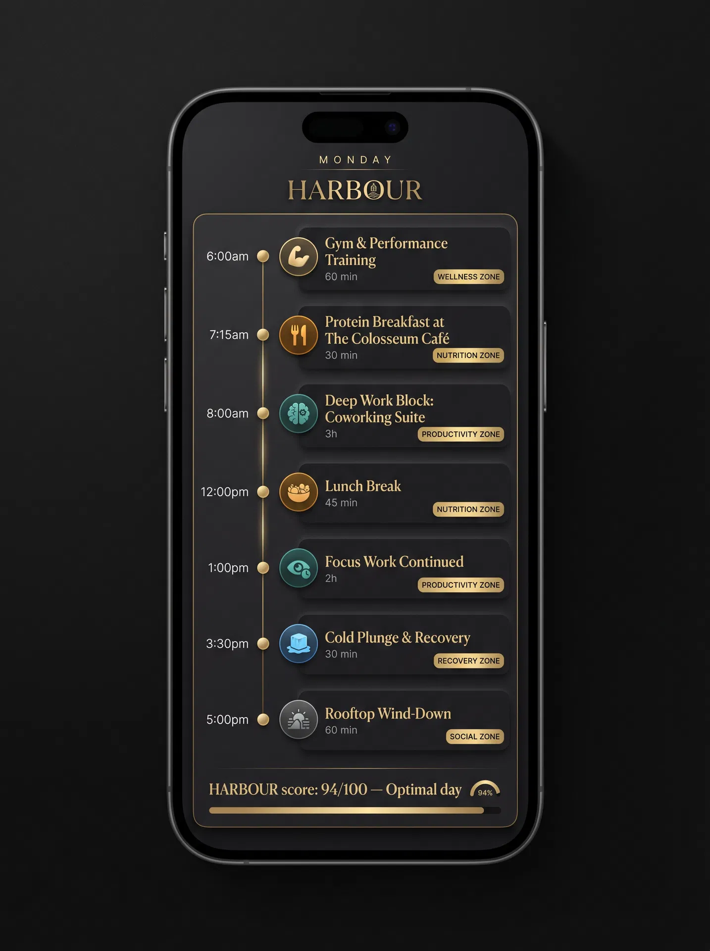 HARBOUR — daily optimised schedule on mobile