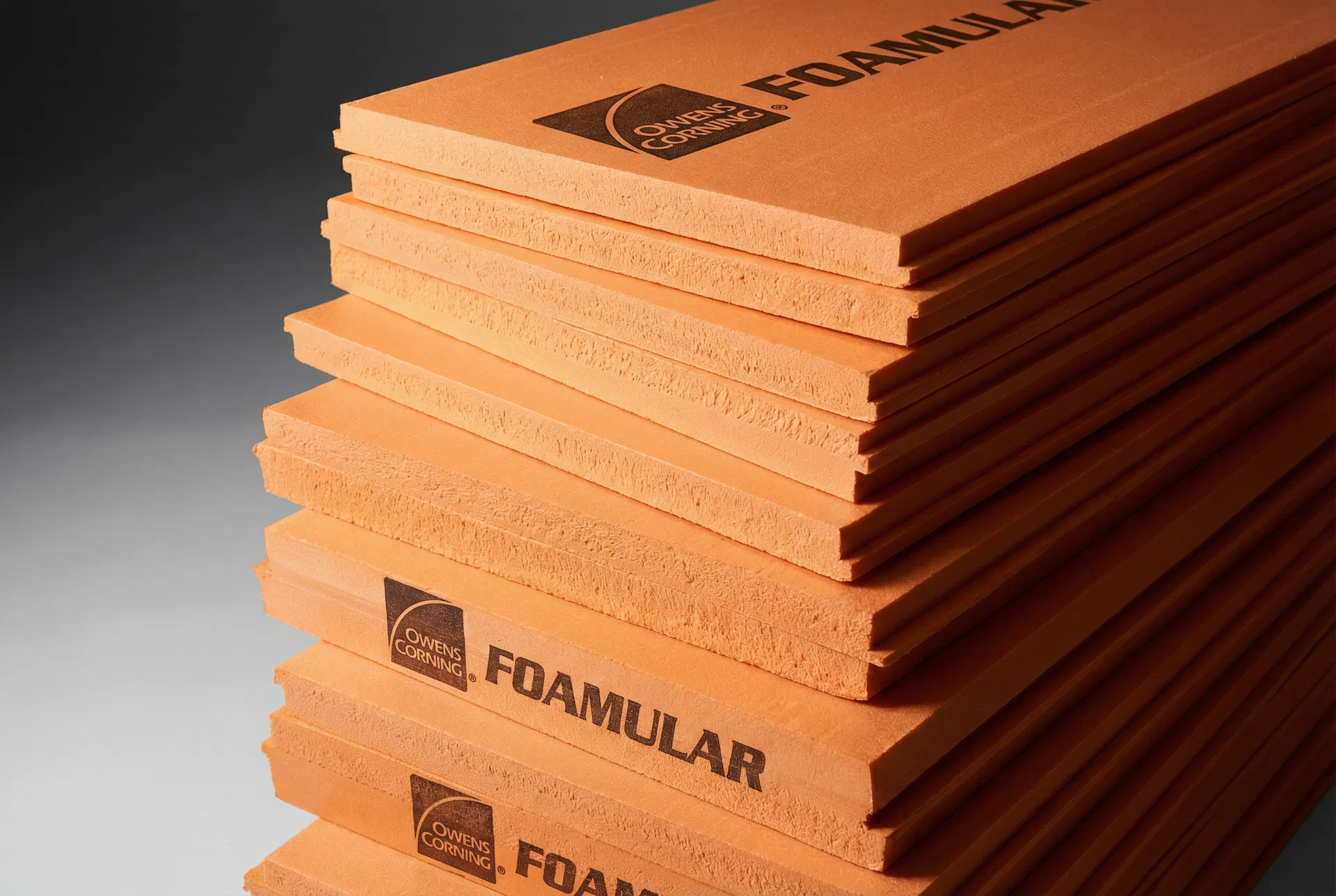 Owens Corning FOAMULAR® insulation boards stacked