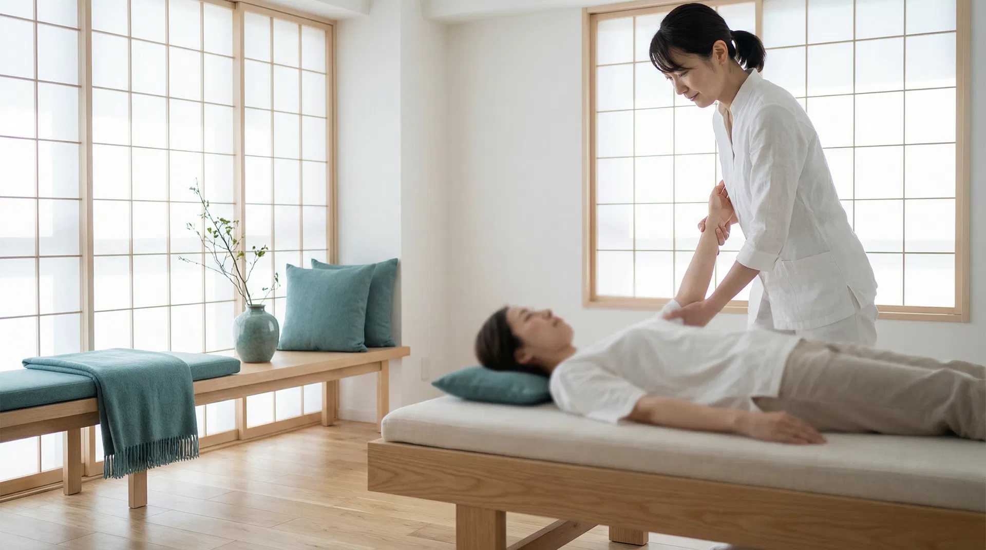 治ルームの施術風景