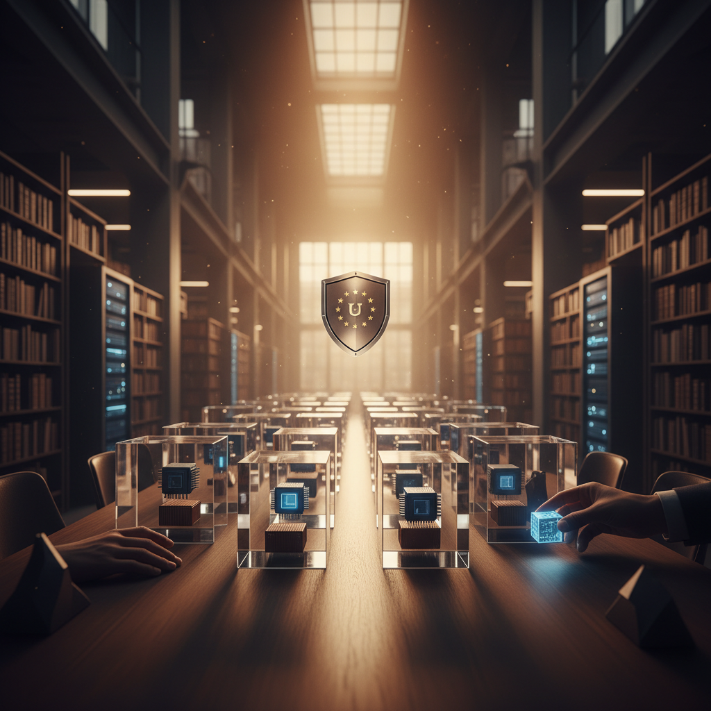 Abstract image representing legal compliance and AI systems in the EU