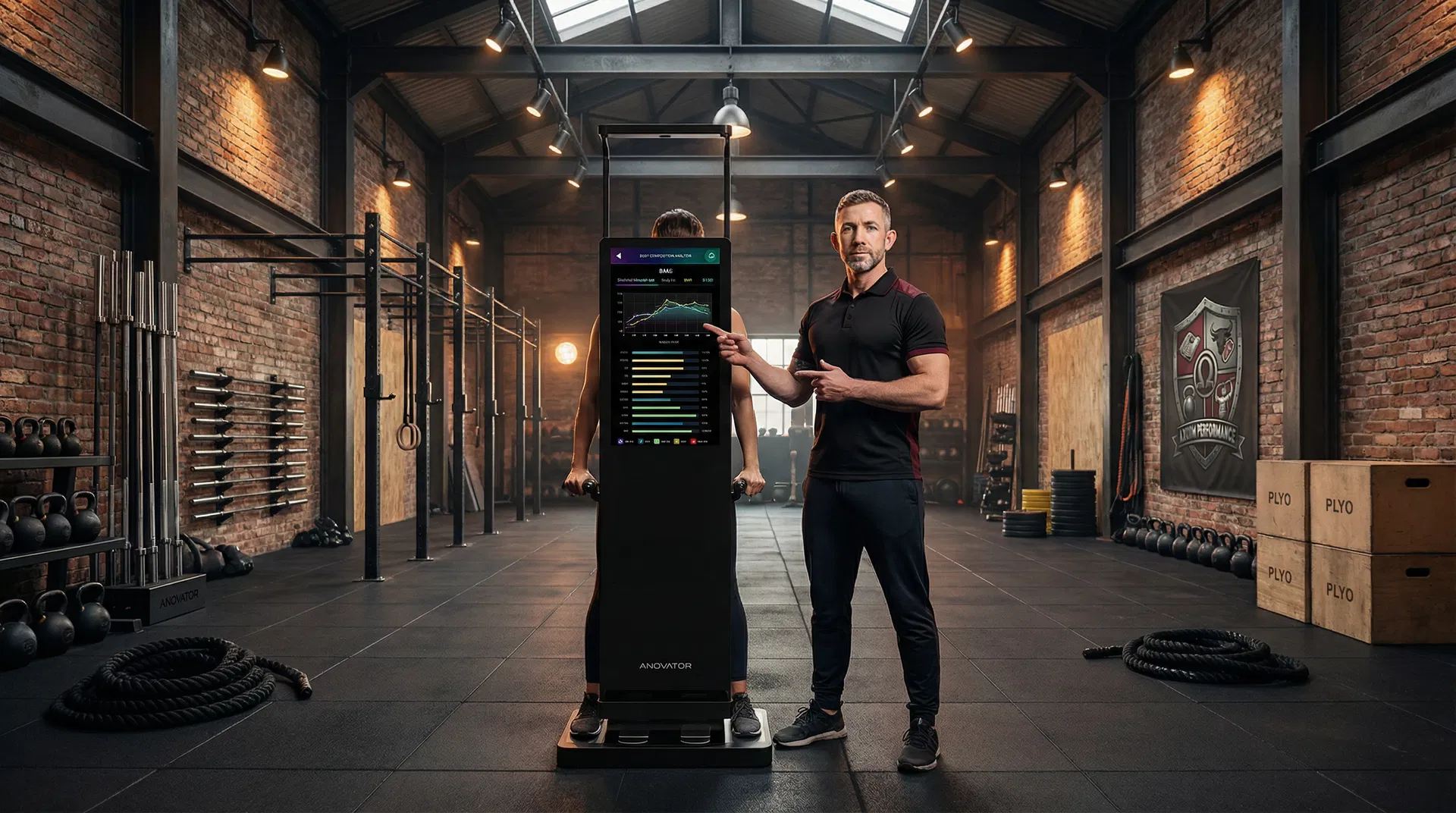 Geoffrey — Vue large analyse corporelle en salle