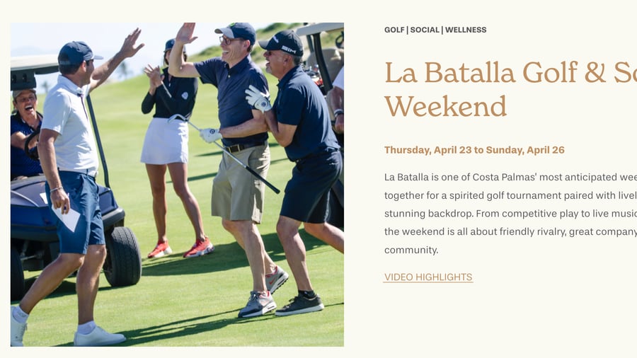La Batalla Golf and Social Weekend