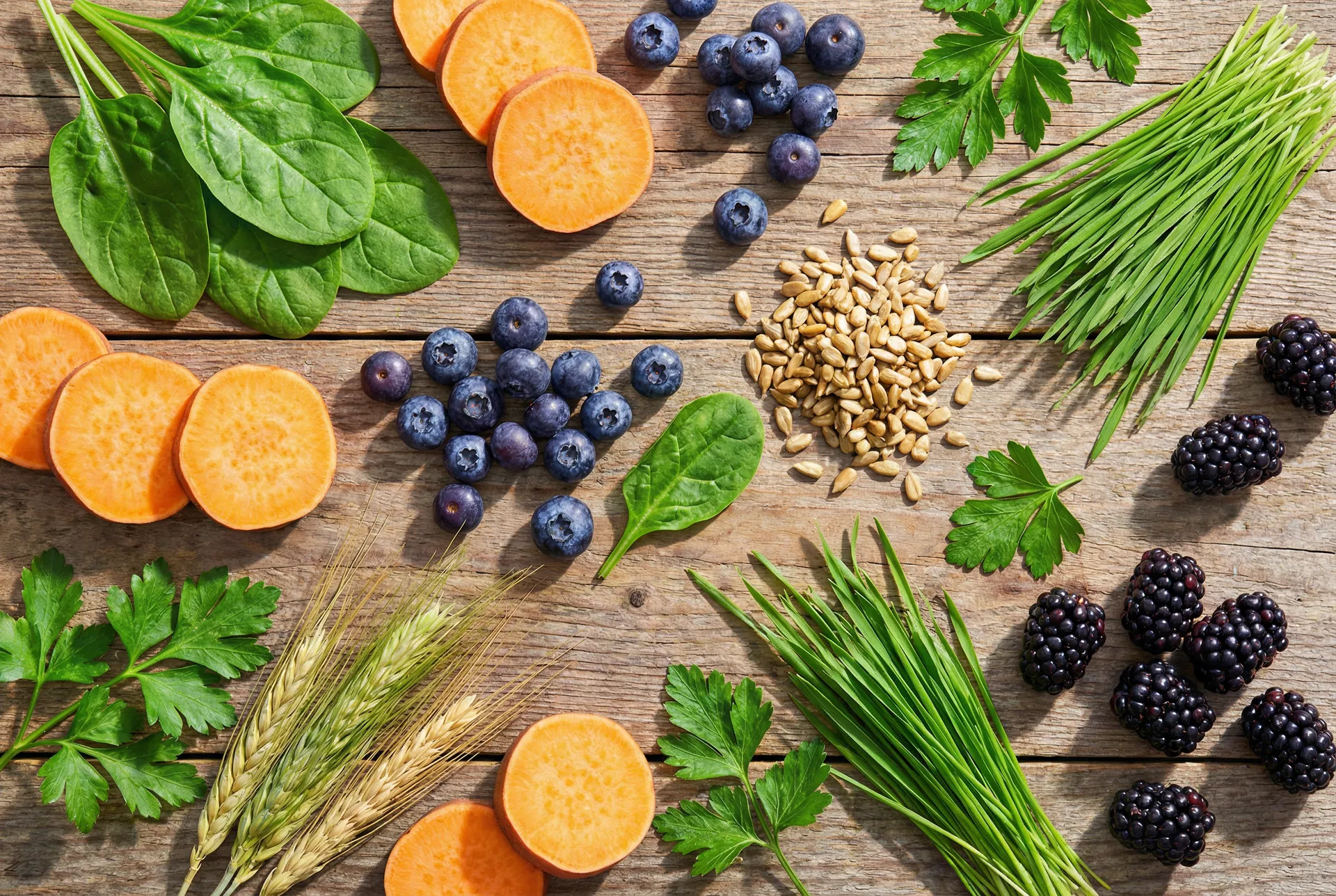 Fresh whole food ingredients used in Ruff Greens