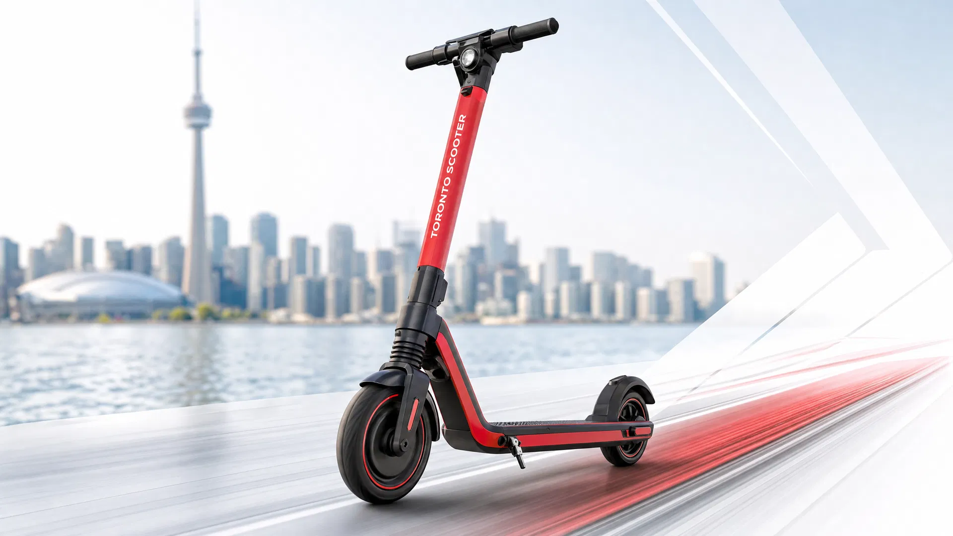 Electric scooter on Toronto waterfront