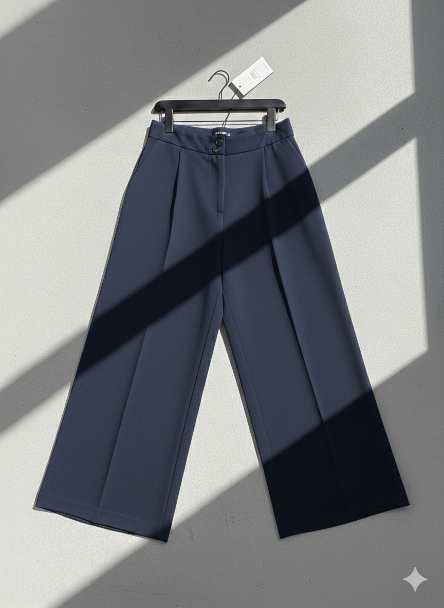 WMN'S PANTS WIDE LEG NAVY BIUE