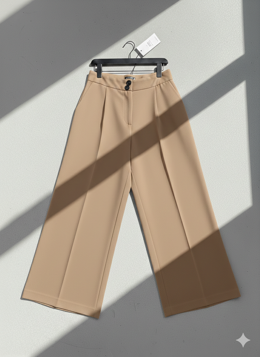 WMN'S PANTS WIDE LEG BEIGE