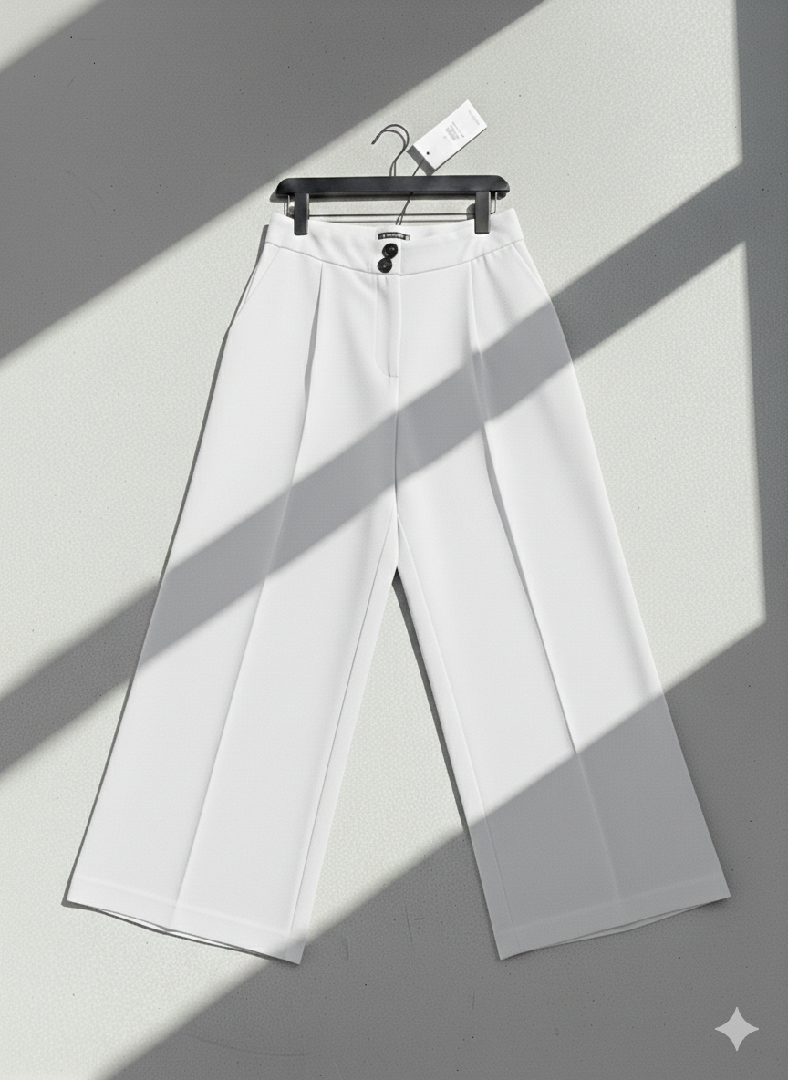 WMN'S PANTS WIDE LEG white