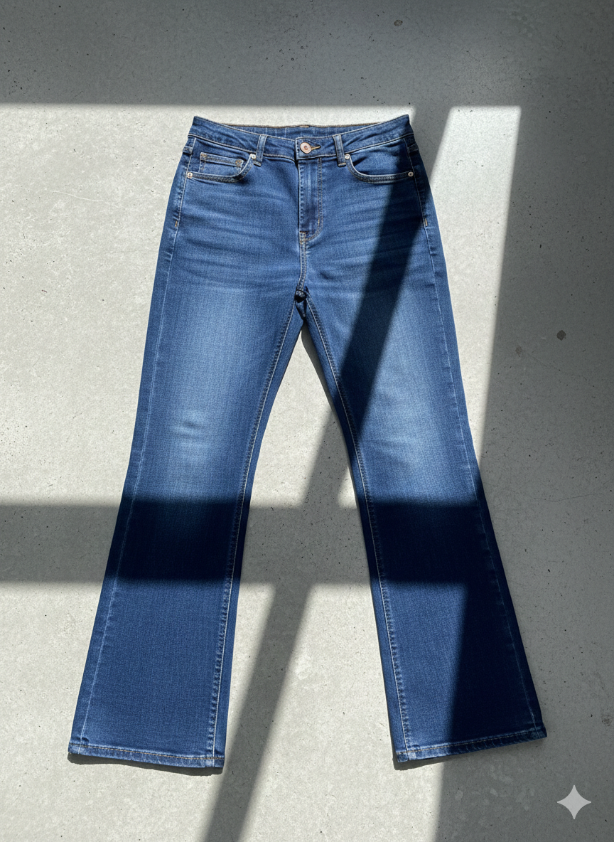 WMN'S BOOTCUT JEANS DARK BLUE LY601