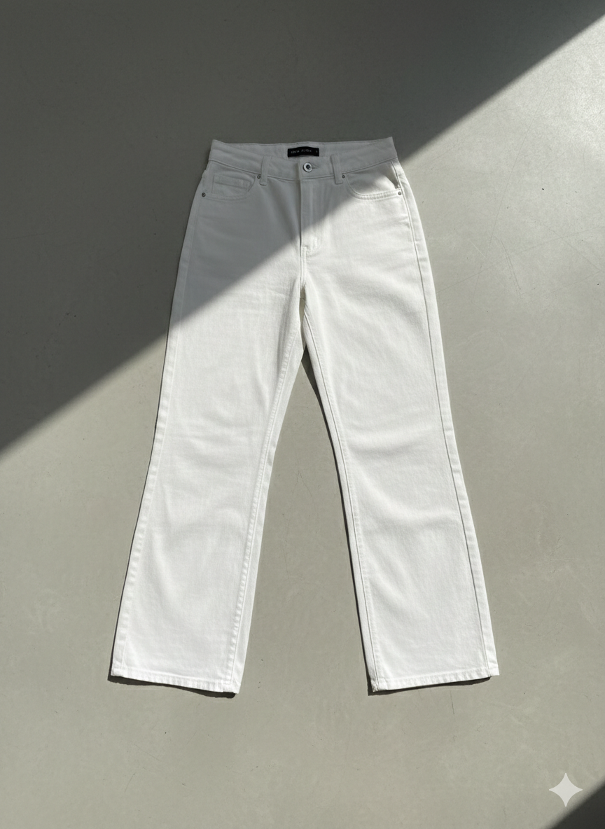 WMN'S BOOTCUT JEANS WHITE BF077-4