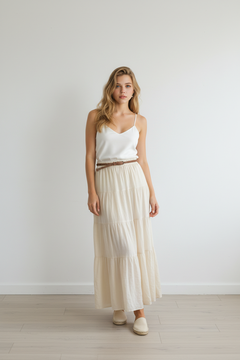 Tiered SKirt YEIIOW 26017