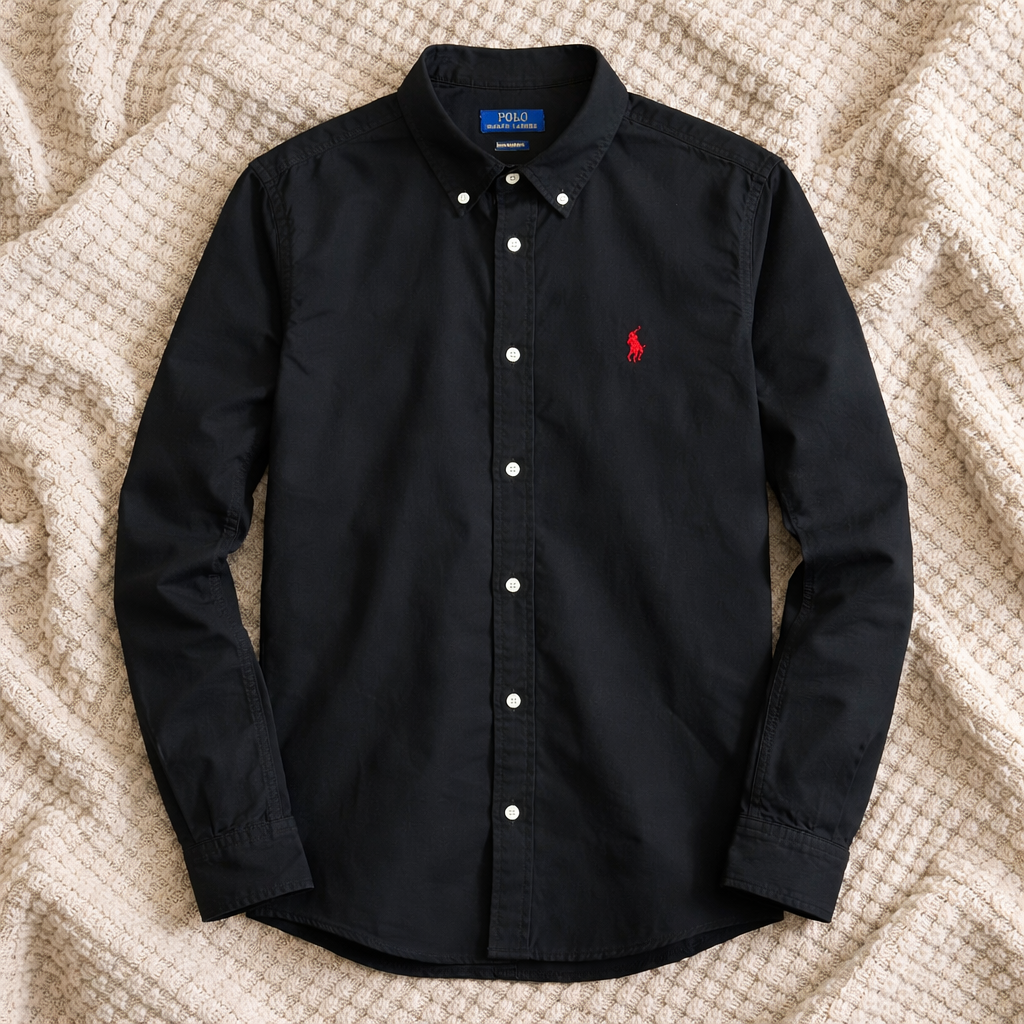 RALPH POLO SHIRT LONG SLEEVE BLACK 204793/13