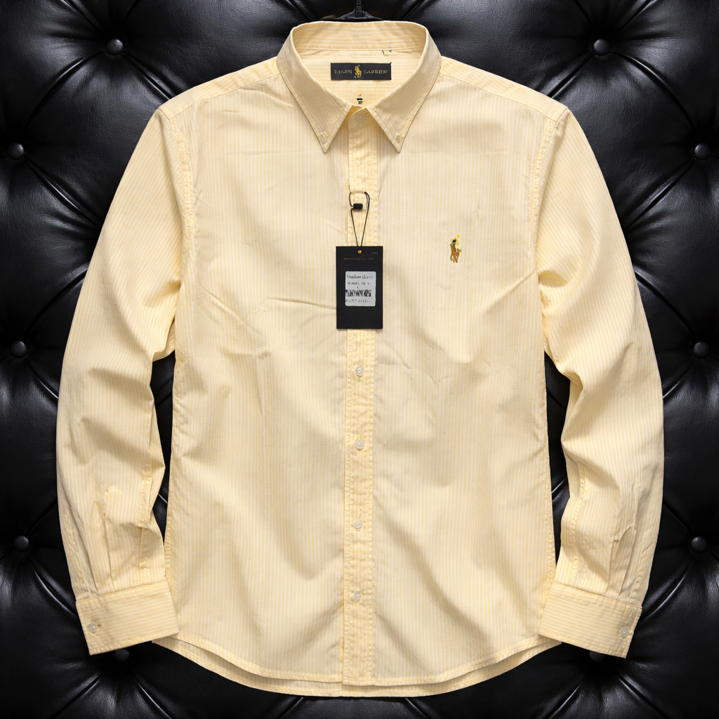 RALPH POLO SHIRT LONG SLEEVE STRIPED YEIIOW 204116/1