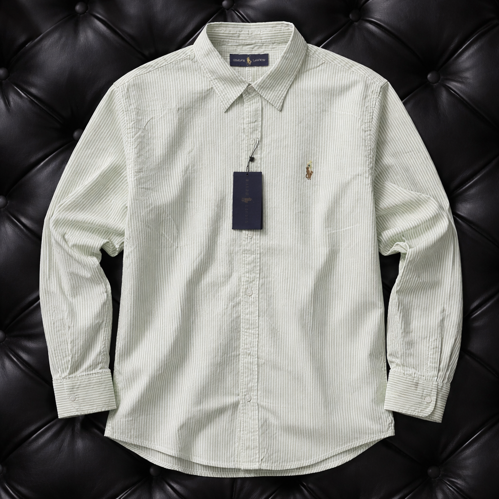 RALPH POLO SHIRT LONG SLEEVE STRIPED GREEN 204116/4