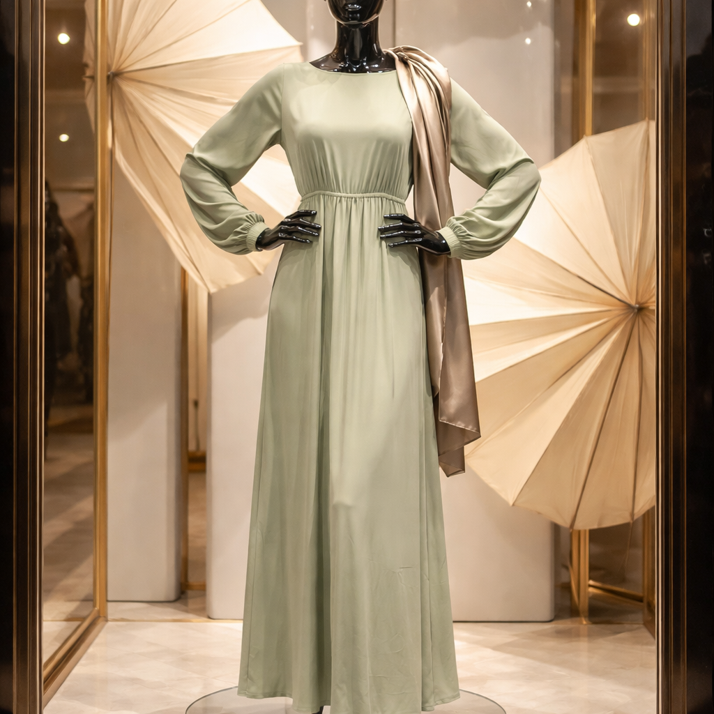 WMN’S LONG DRESS GREEN 26157