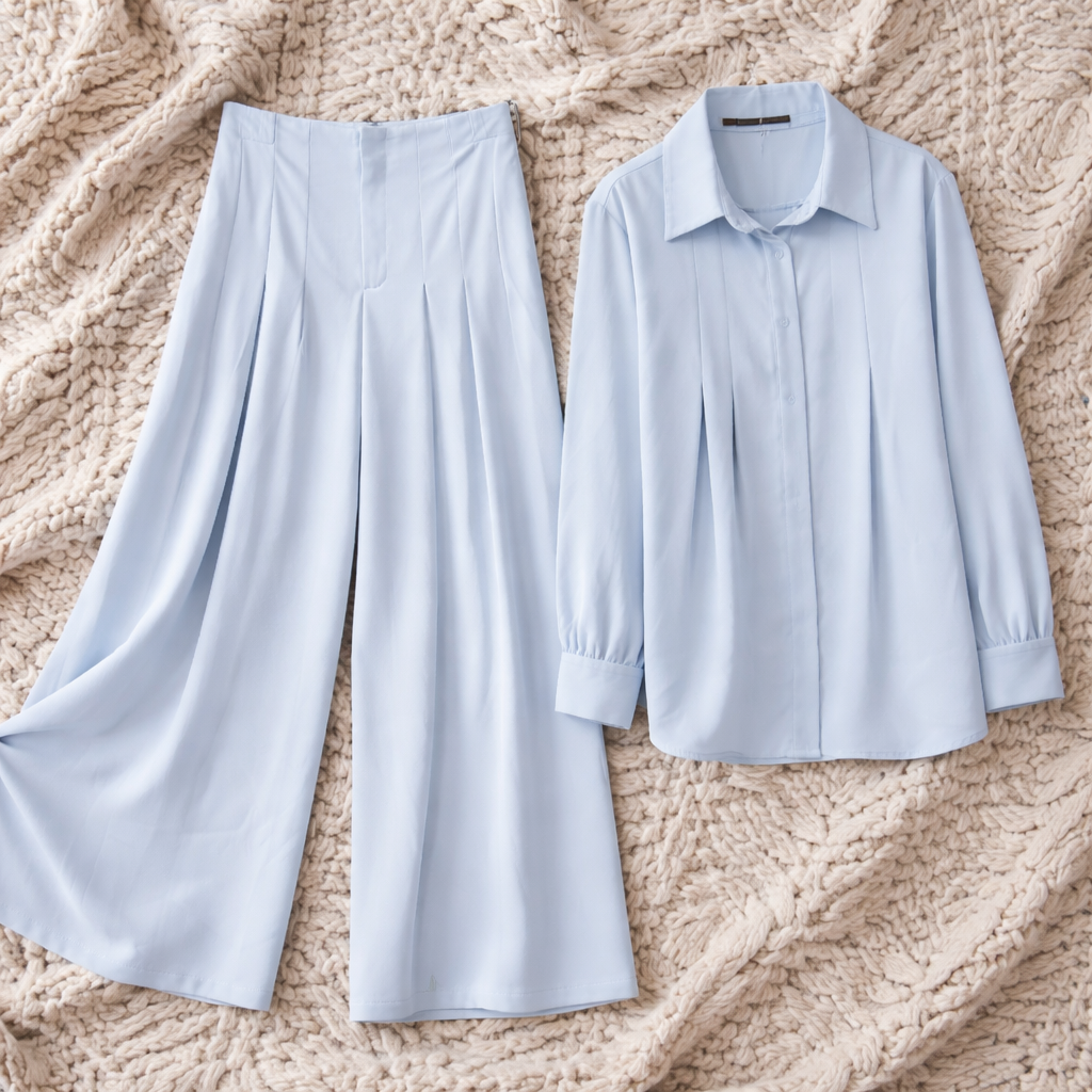 WMN'S STRAIGHT PANTS BIUE 26128