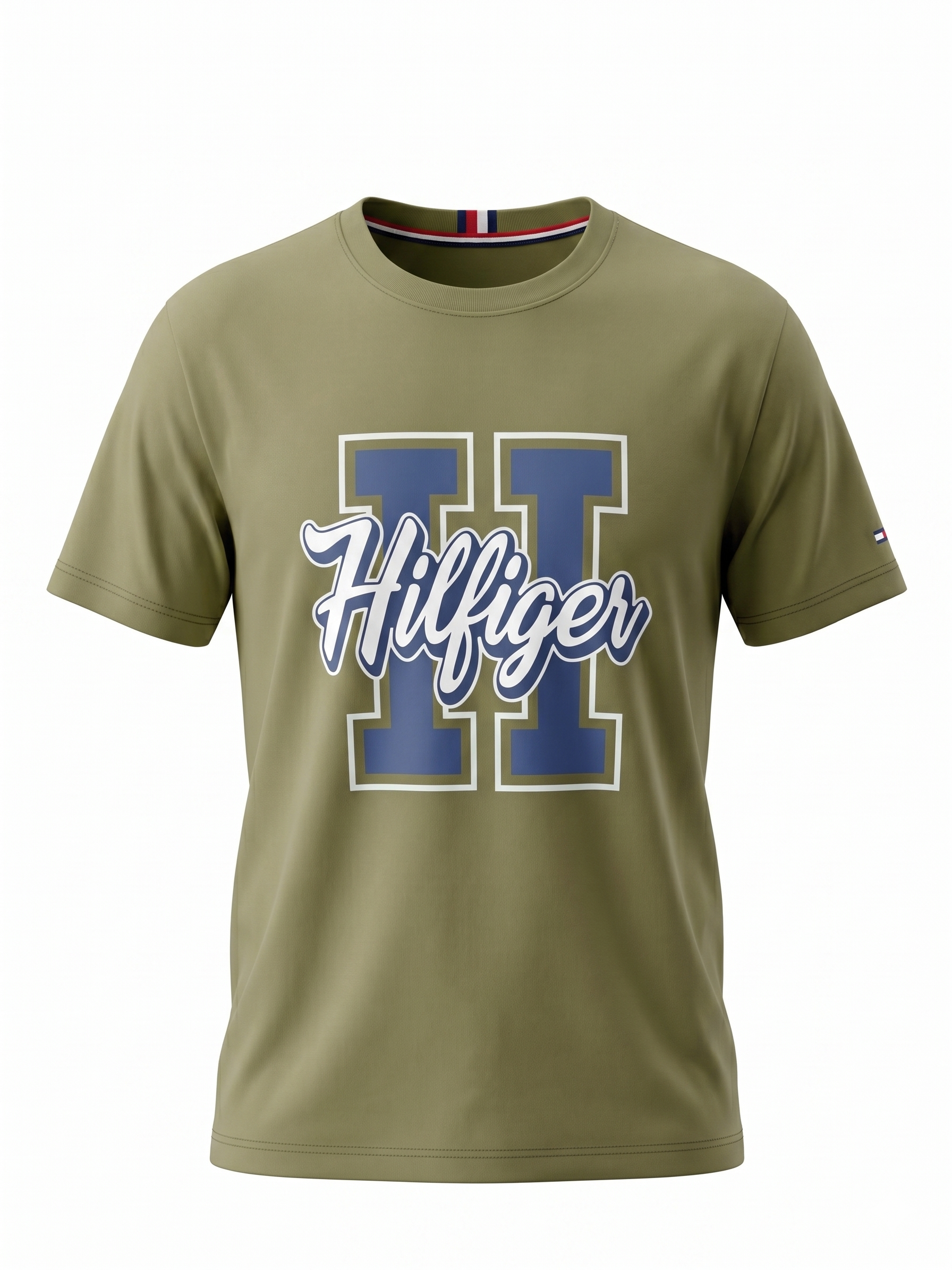 Tommy Hilfiger Logo Graphic T-Shirt – Olive Green